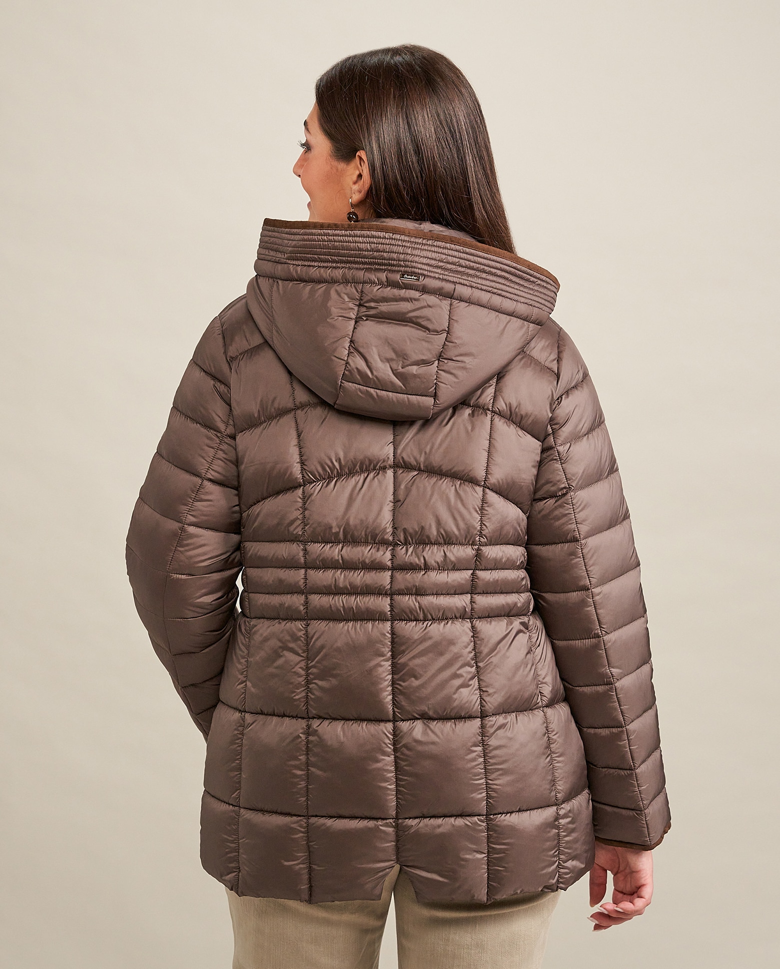 Parka largo medio con capucha - October - Topo Topo-2