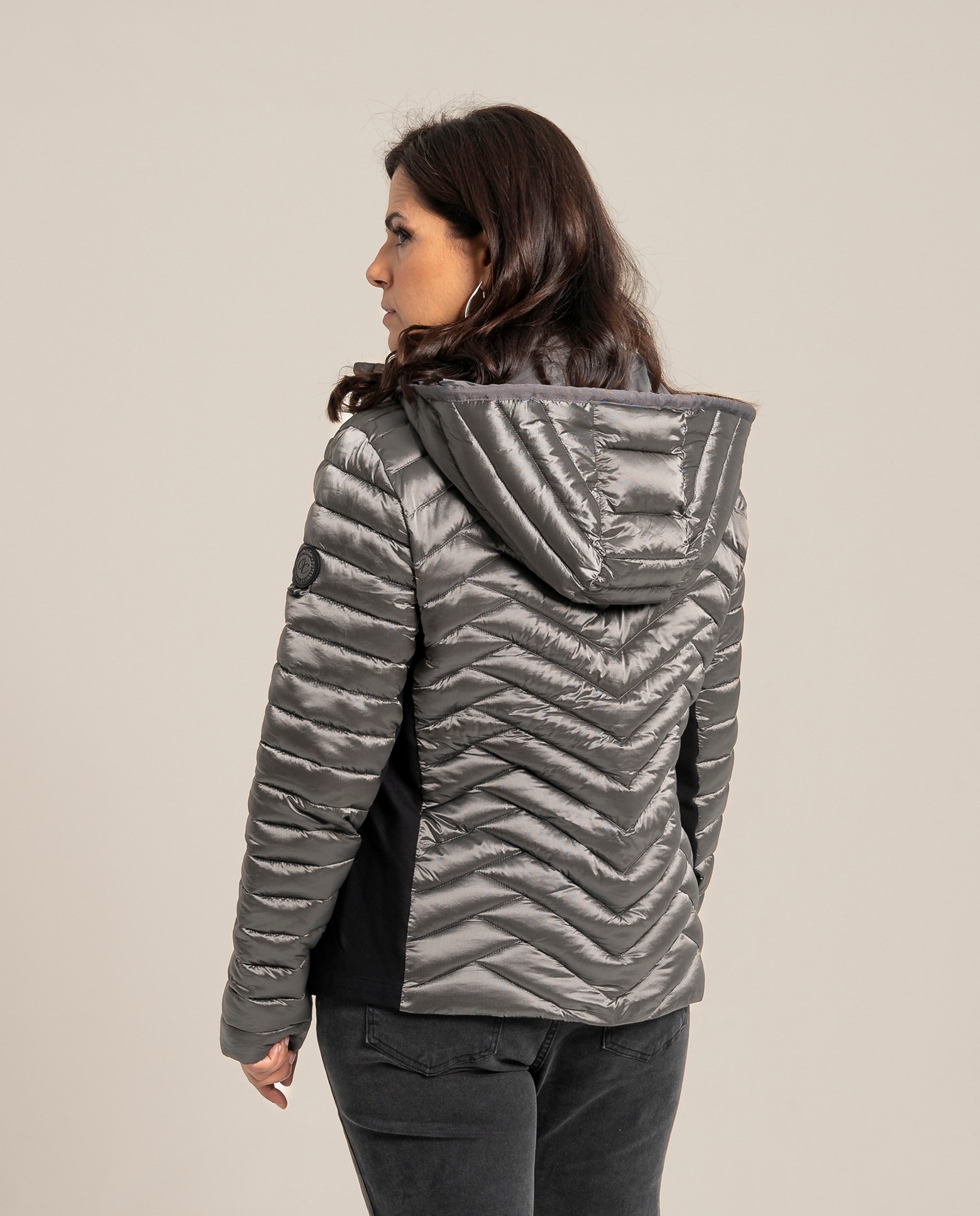 Parka con punto en lateral y capucha removible - October - Gris ceniza Gris ceniza-2
