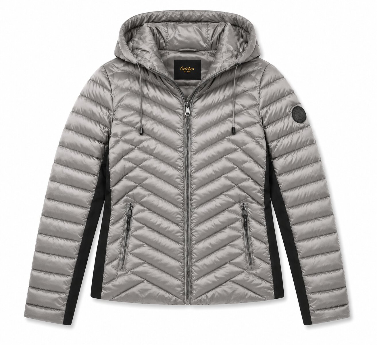 Parka con punto en lateral y capucha removible - October - Gris ceniza Gris ceniza-5