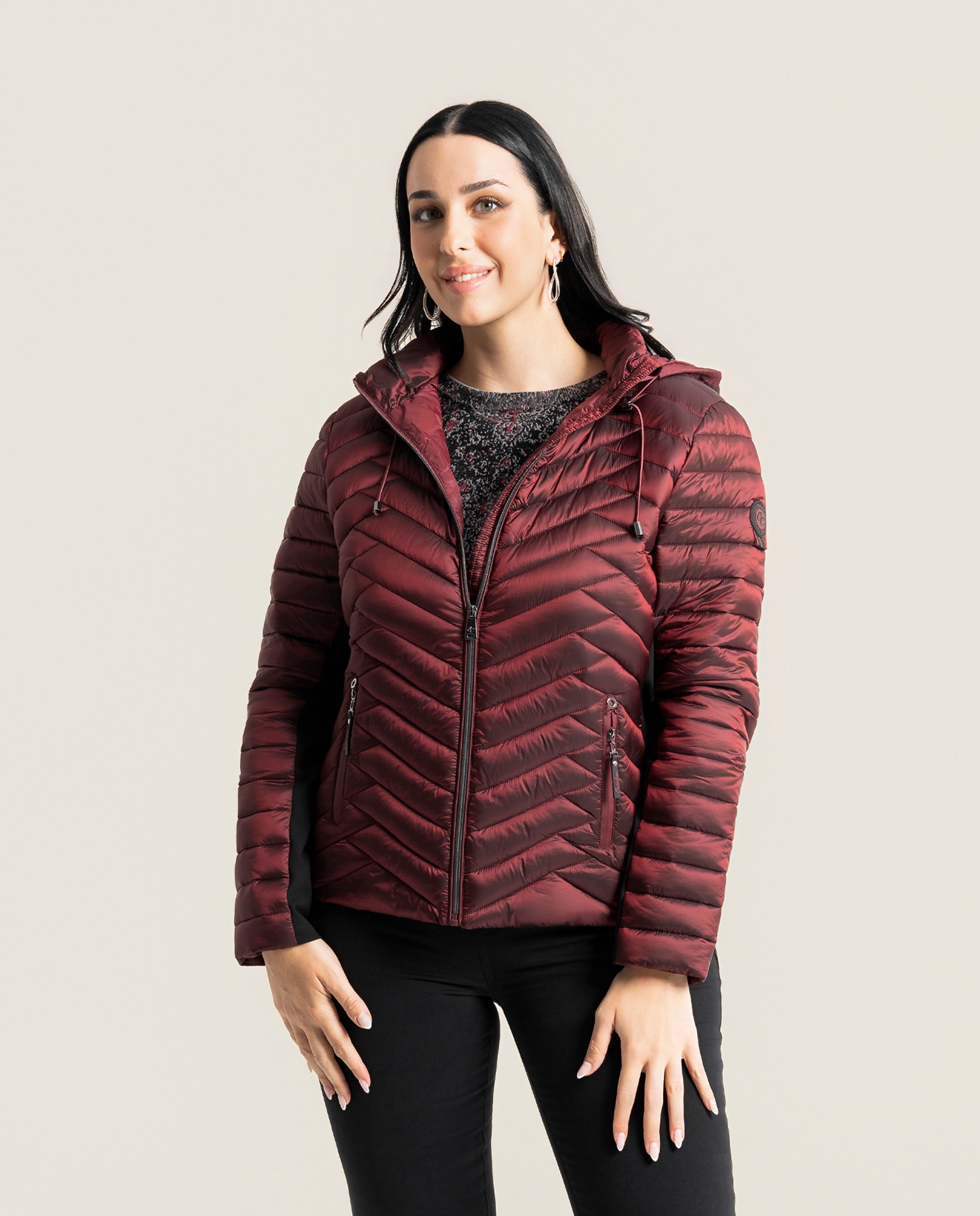 Parka con punto en lateral y capucha removible - October - Rojo Rojo-1