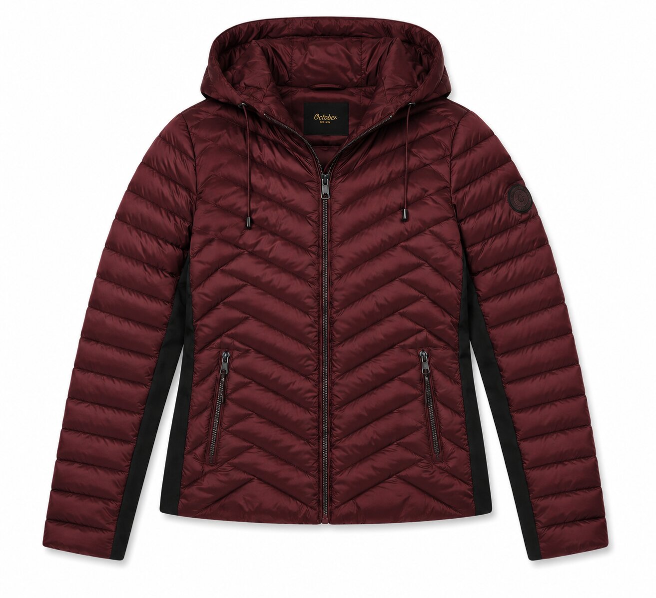 Parka con punto en lateral y capucha removible - October - Rojo Rojo-5
