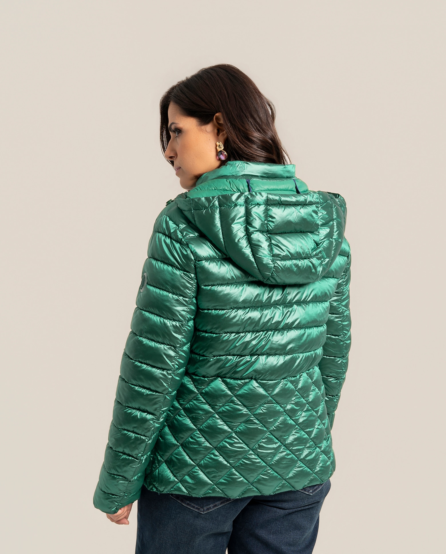 Parka corta con capucha ajustable - October - Verde Verde-2