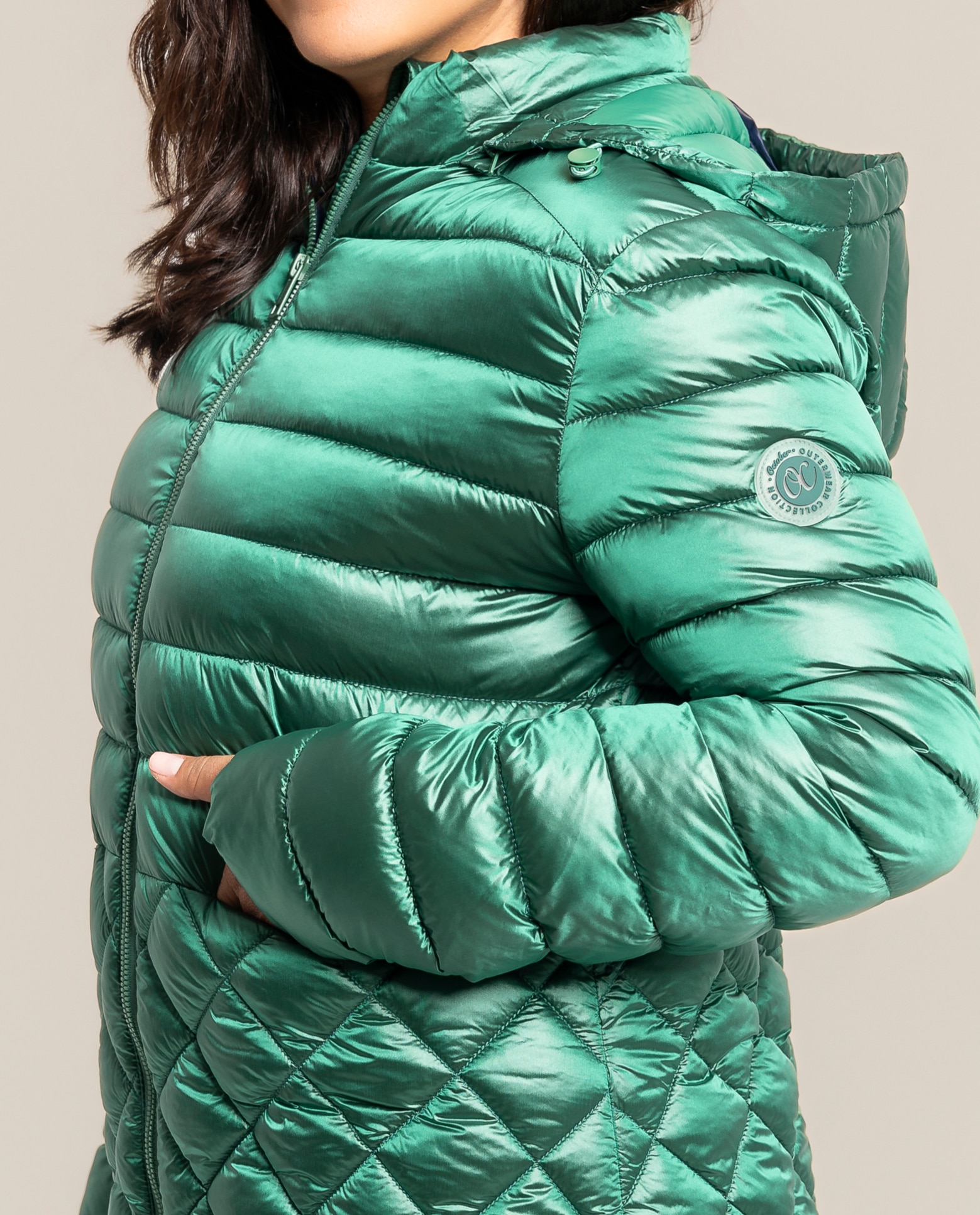 Parka corta con capucha ajustable - October - Verde Verde-3