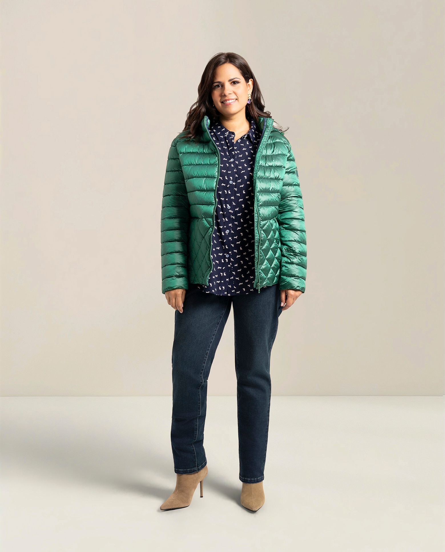 Parka corta con capucha ajustable - October - Verde Verde-4