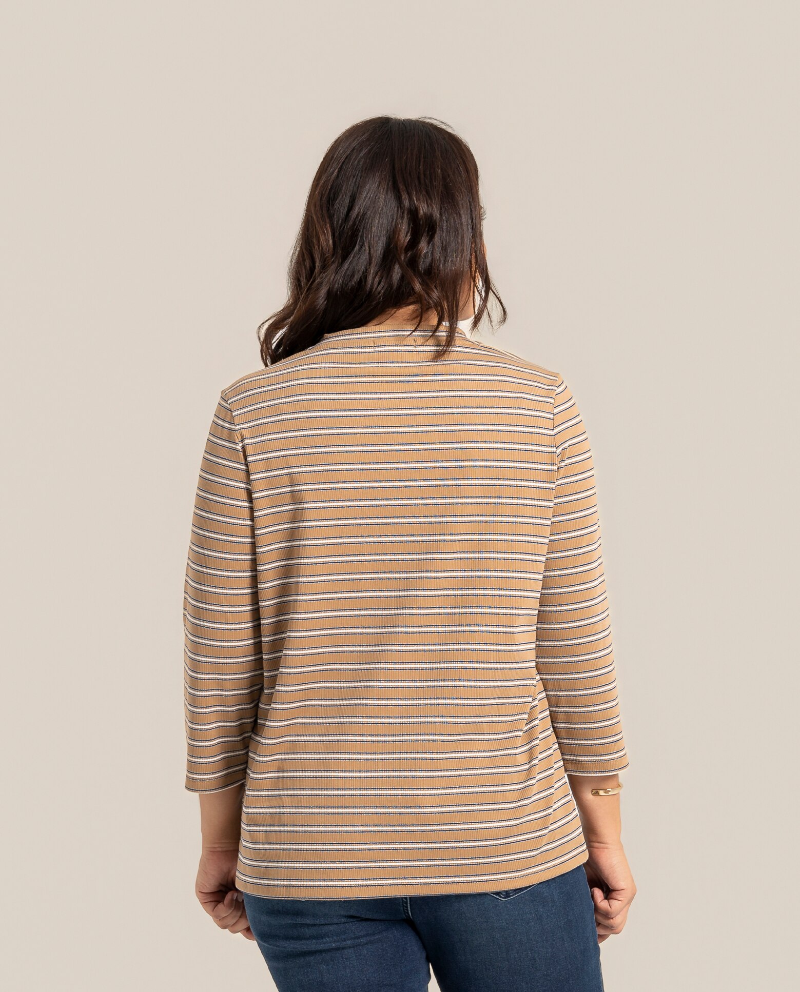 Camiseta de rayas con estampado en delantero - October - Camel Camel-2