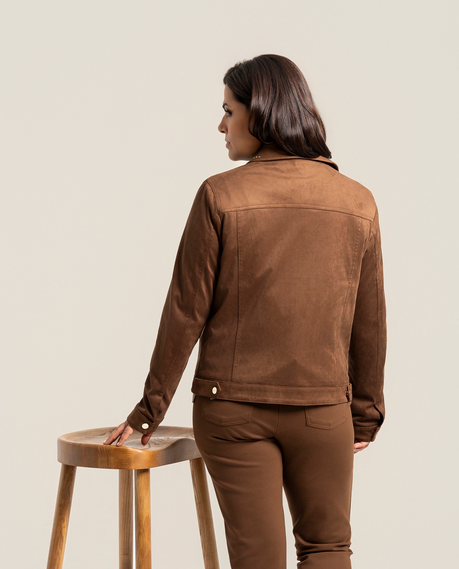Chaqueta abotonada efecto ante joyas marron - October - Camel Camel-2
