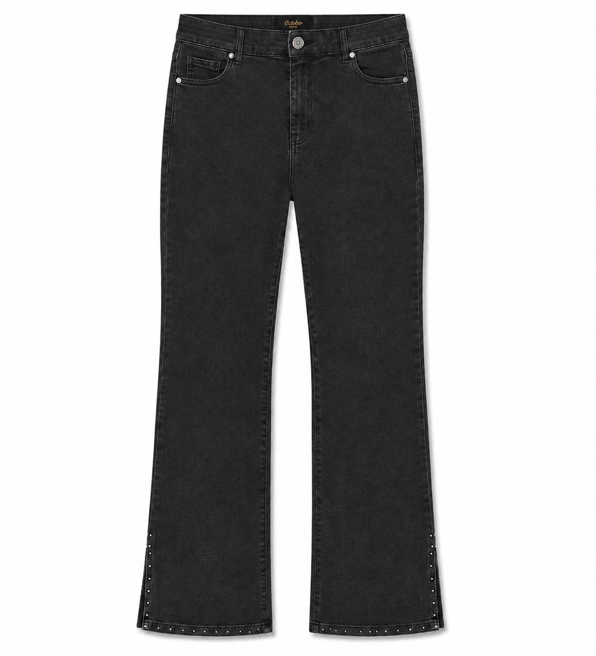 Pantalón capri acampanado con abertura en el bajo - October - Gris ceniza Gris ceniza-5