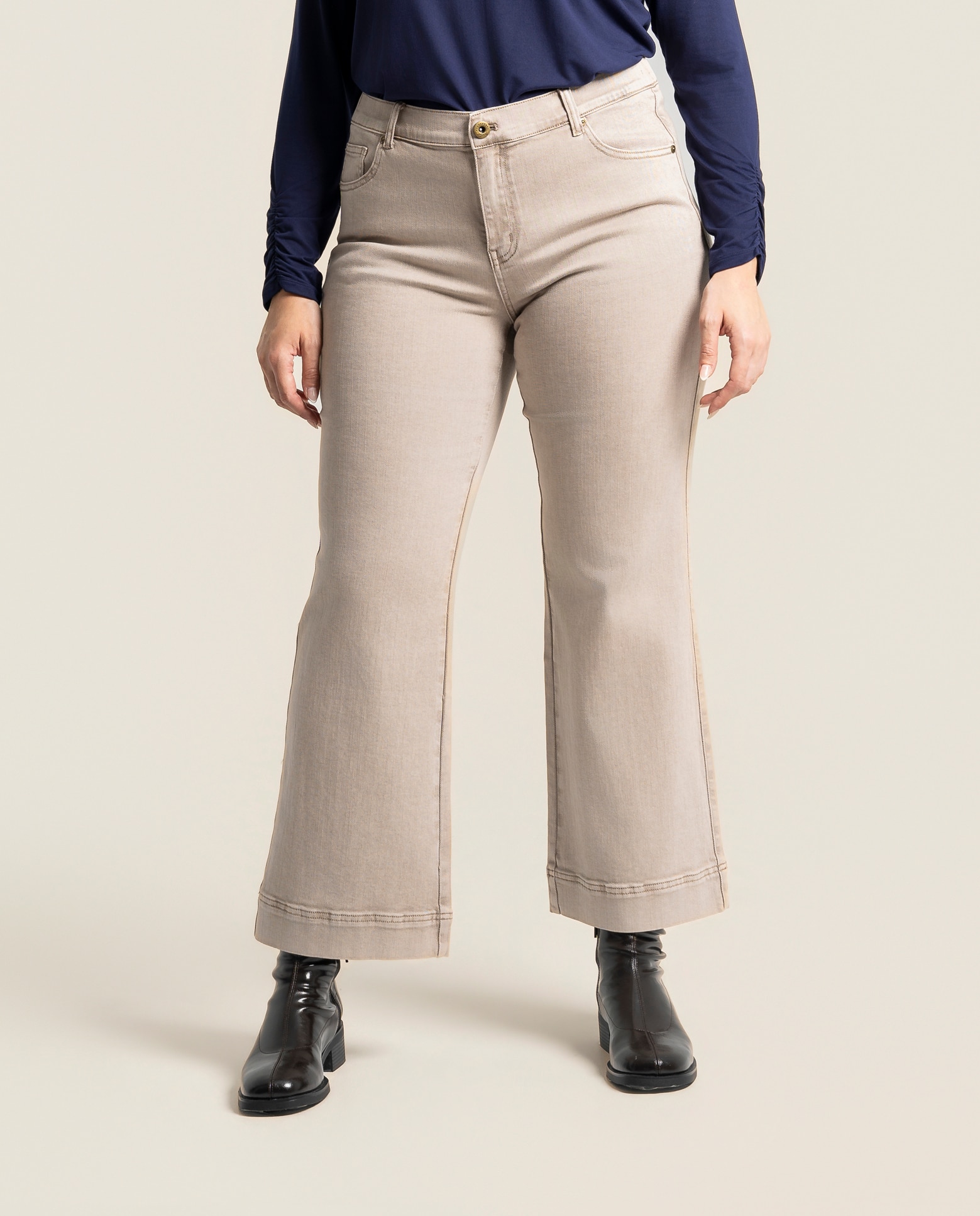 Pantalon cinco bolsillos cintura elastica - October - Perla Perla-4