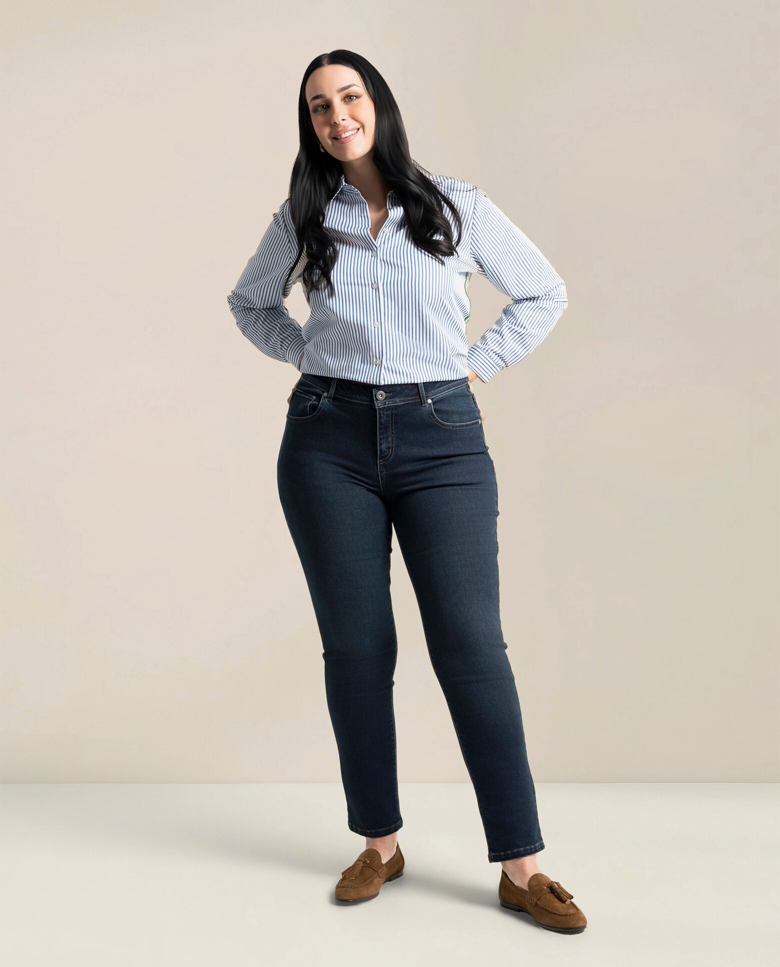 Pantalon denim cinco bolsillos recto - October - Azul Azul-1