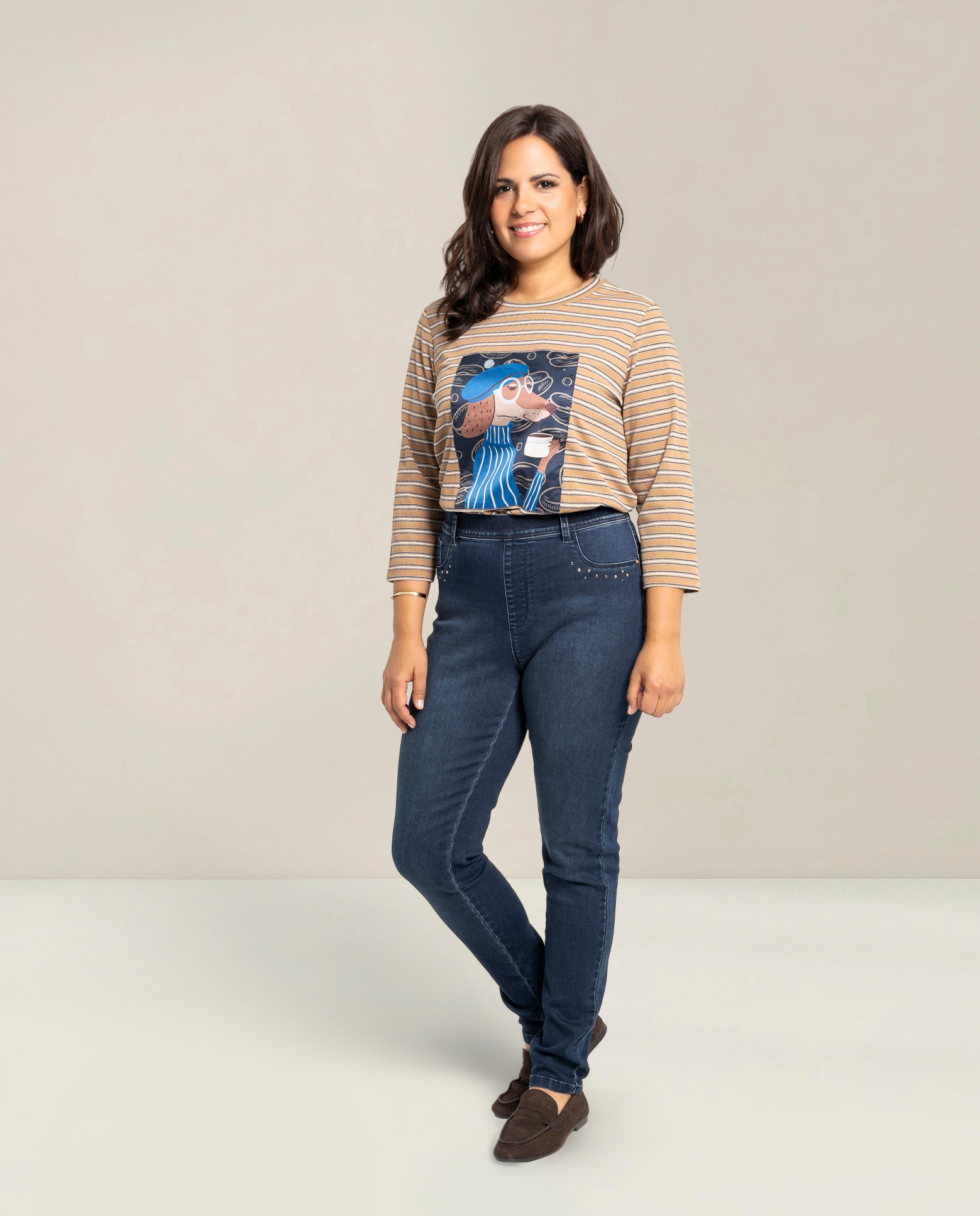 Jegging push up ajustado con detalle en bolsillos - October - Azul Azul-1
