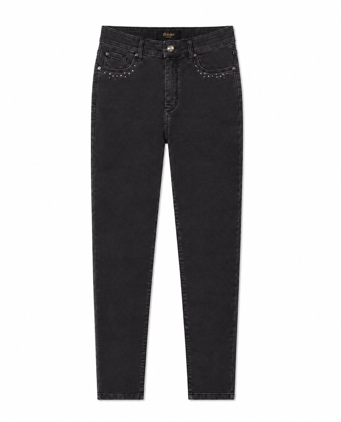 Jegging push up ajustado con detalle en bolsillos - October - Gris ceniza Gris ceniza-5