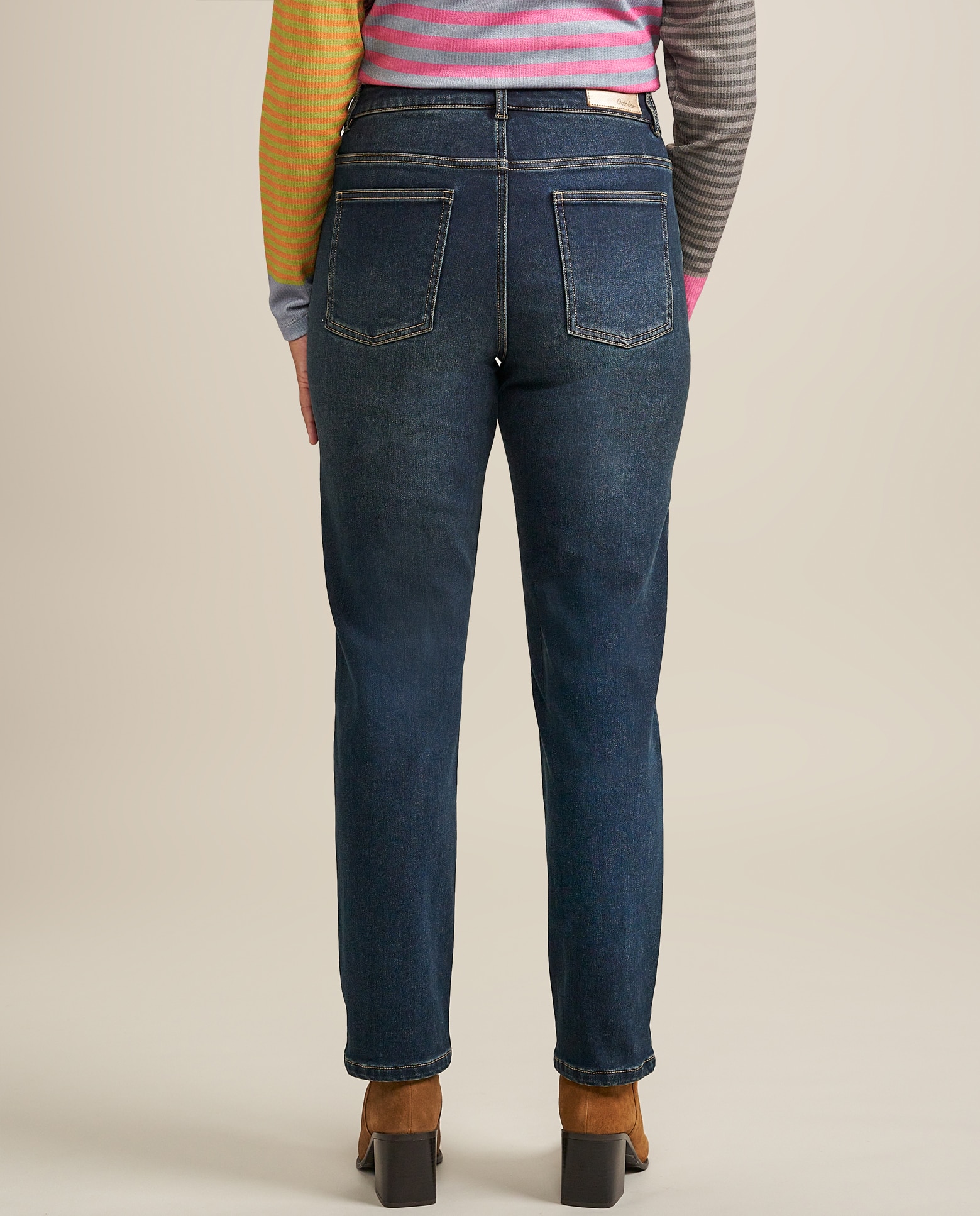 Pantalon denim cinco bolsillos sobretintado - October - Azul Azul-2
