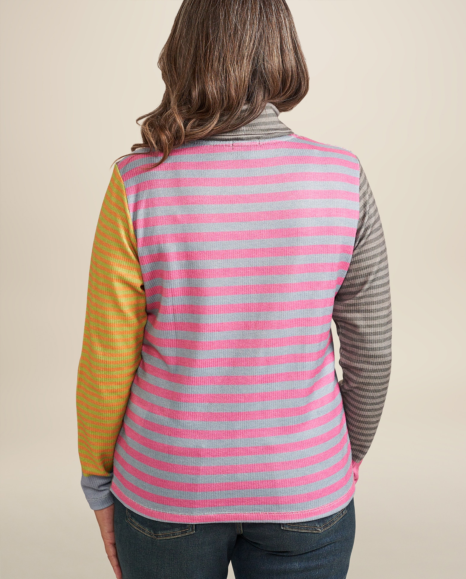 Sueter a rayas con estampado de chica en delantero - October - Multicolor Multicolor-2