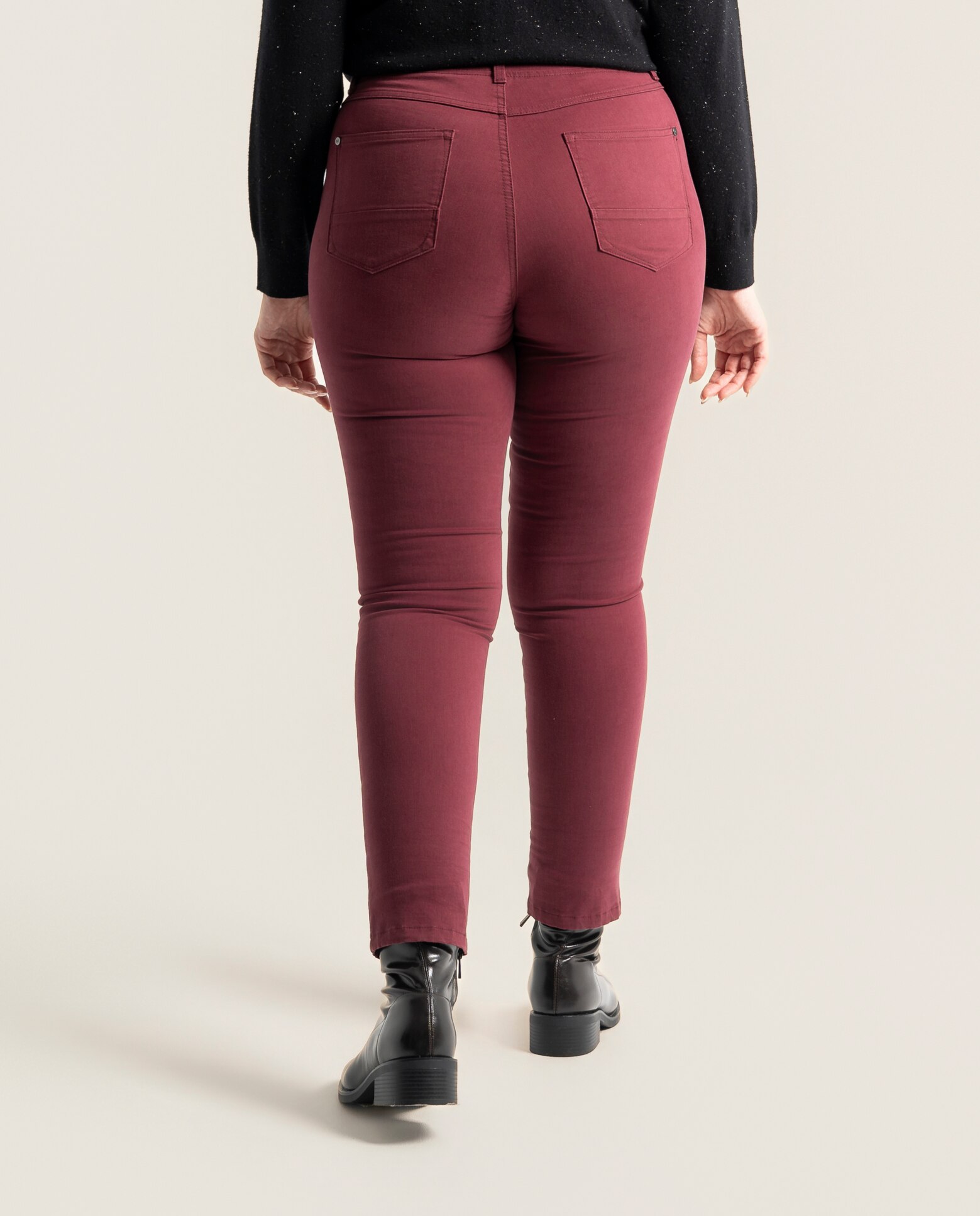 Legging ajustado con cinturilla elástica y tachuelas - October - Burdeos Burdeos-2