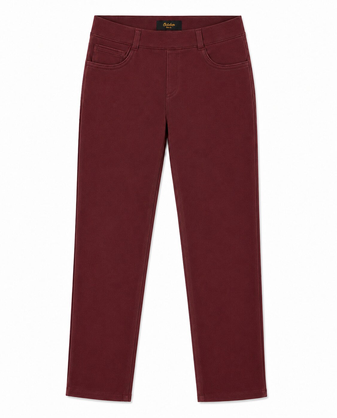 Legging ajustado con cinturilla elástica y tachuelas - October - Burdeos Burdeos-5