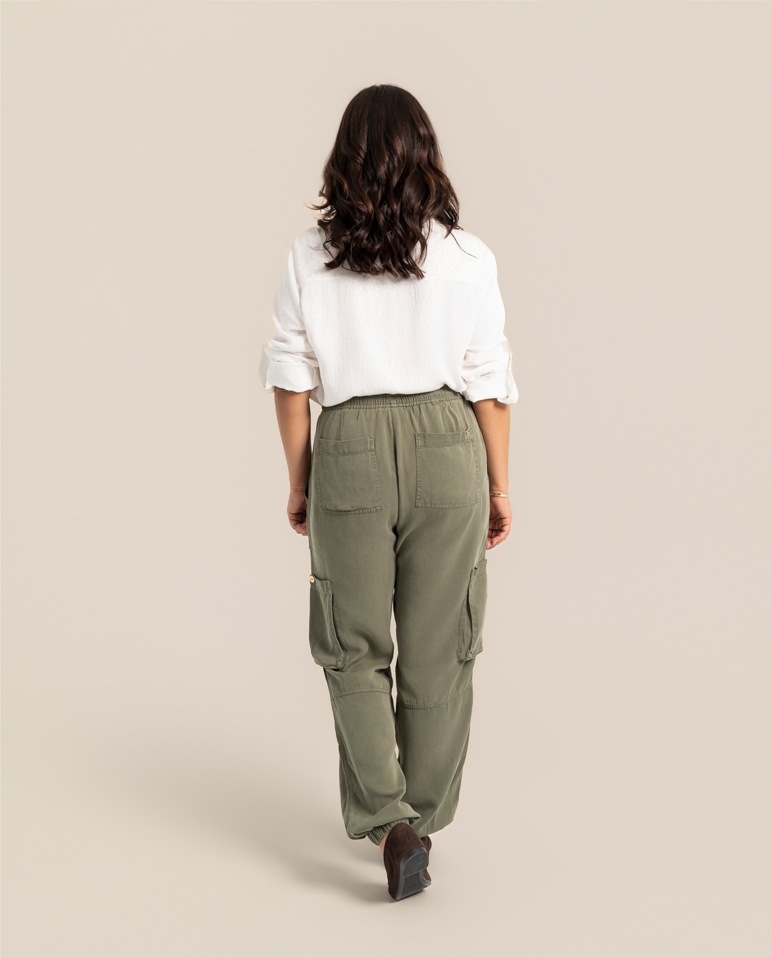Pantalon largo cargo - October - Verde militar Verde militar-2