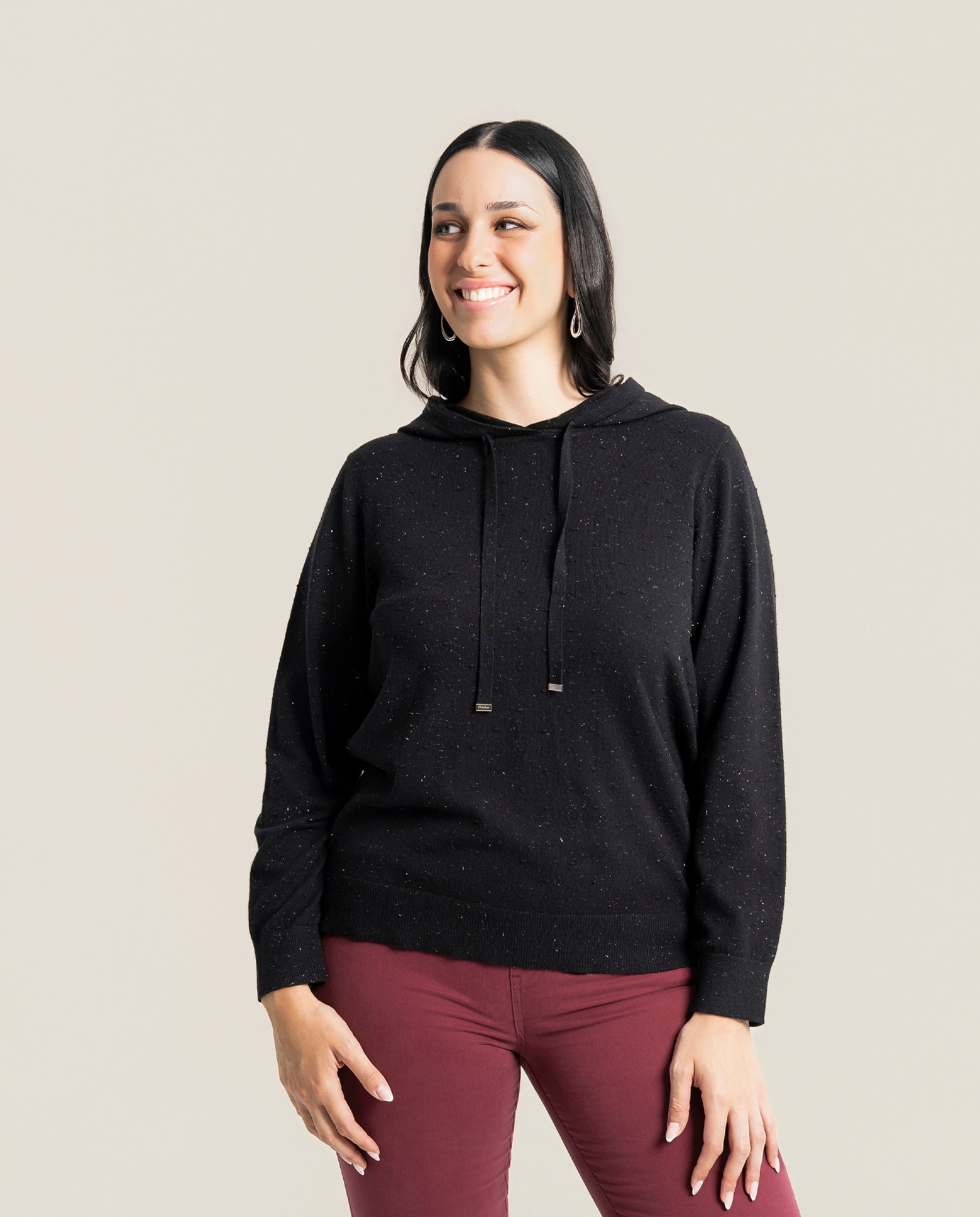Jersey con capucha ajustable y manga larga - October - Negro Negro-1