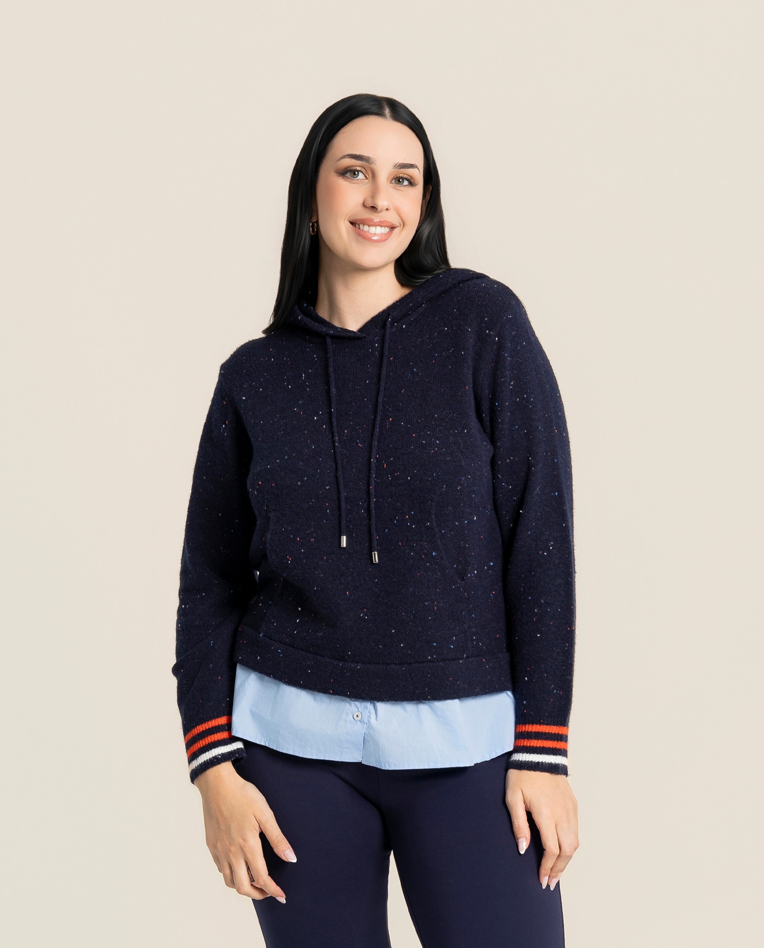 Jersey con capucha y bolsillo canguro - October - Azul Azul-1
