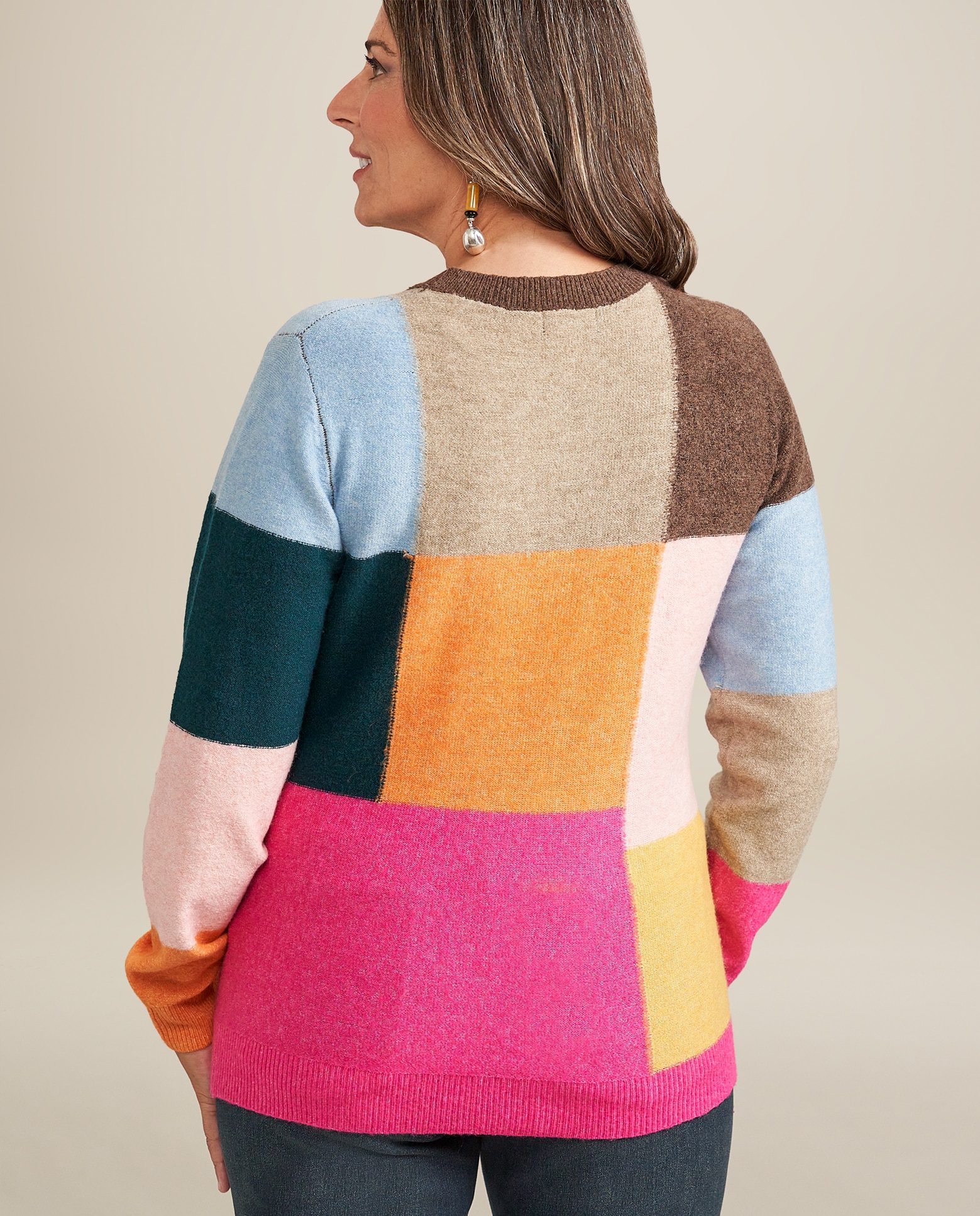 Jersey cuello redondo con cuadros - October - Multicolor Multicolor-2