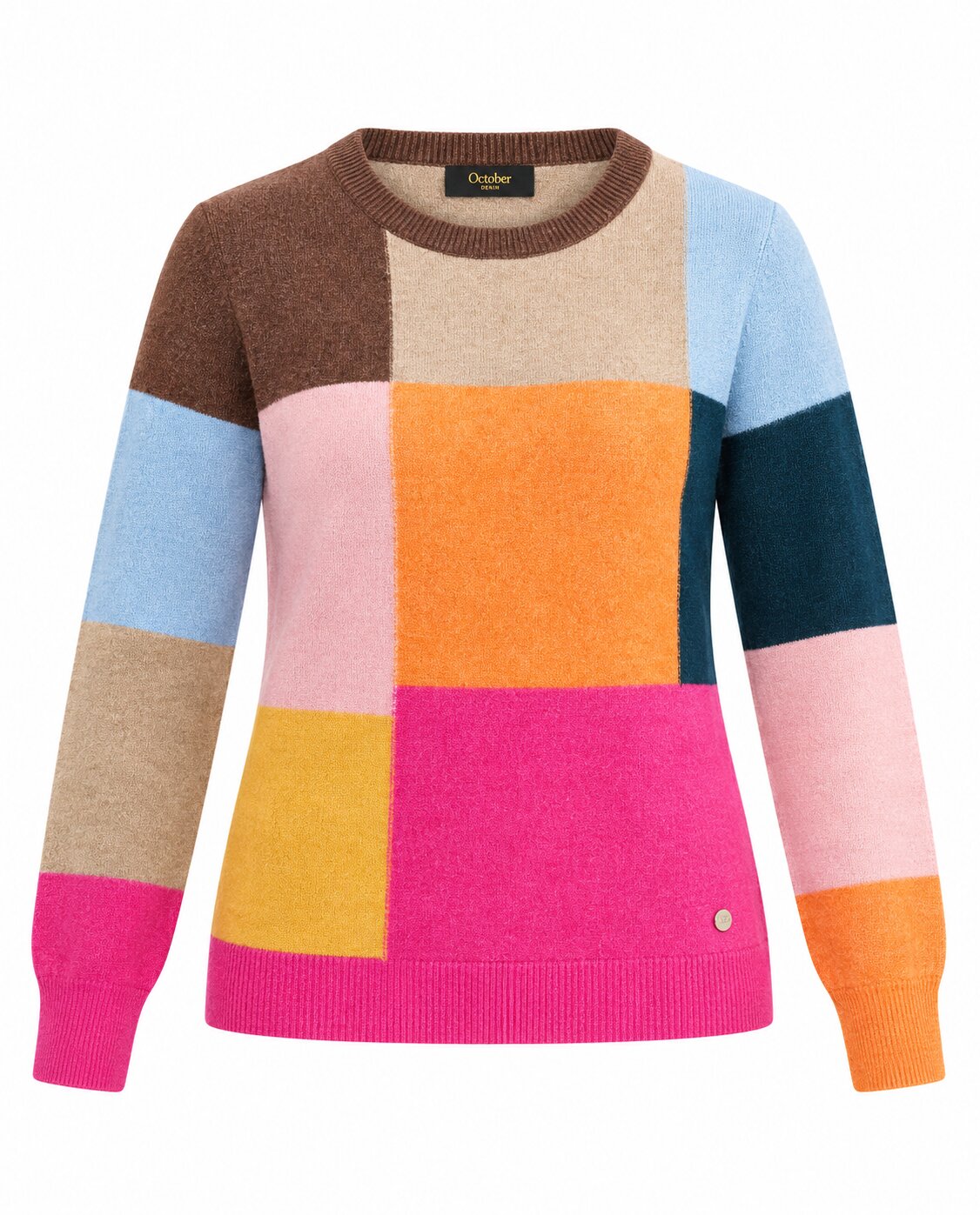 Jersey cuello redondo con cuadros - October - Multicolor Multicolor-5