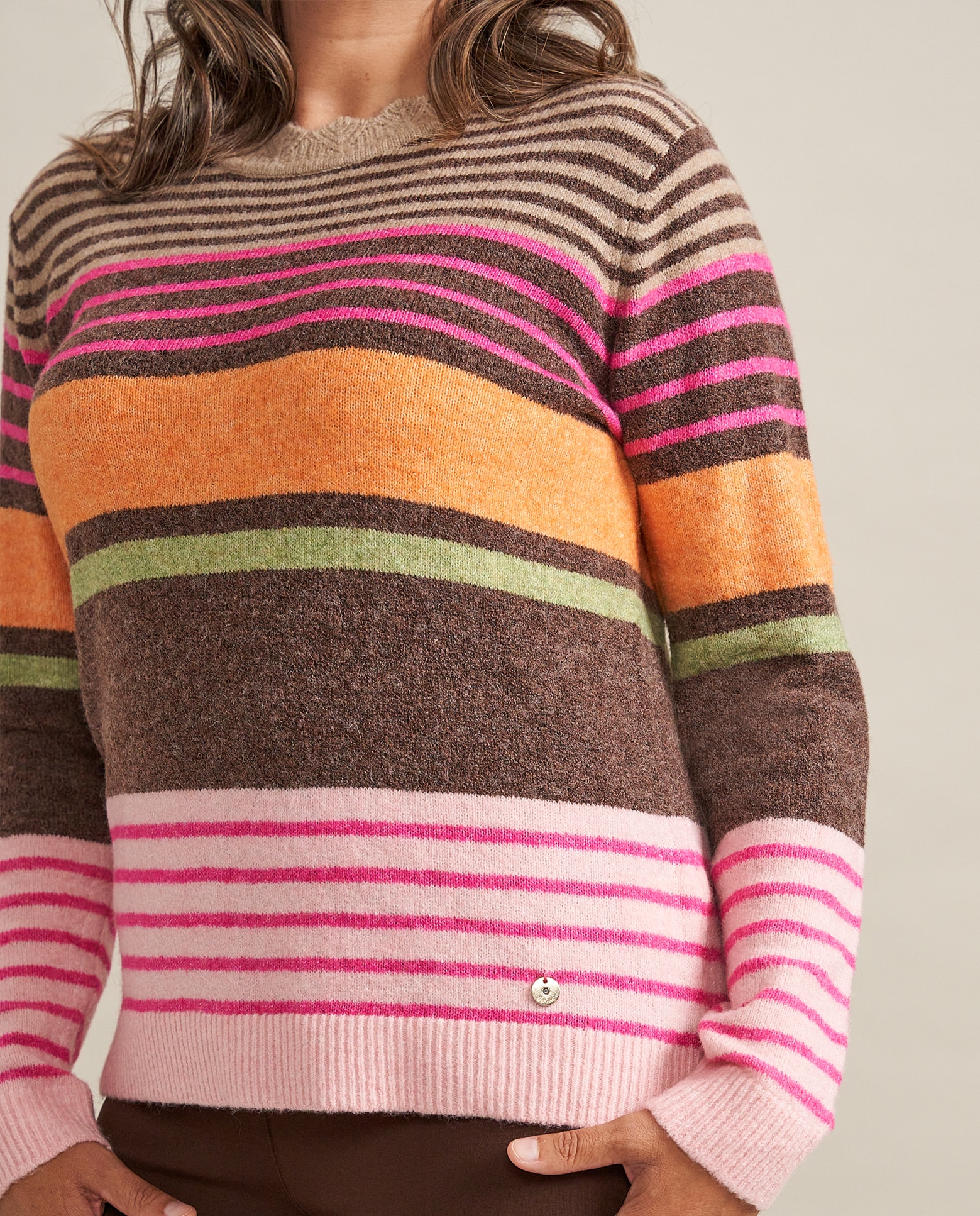 Jersey cuello redondo y rayas - October - Multicolor Multicolor-3