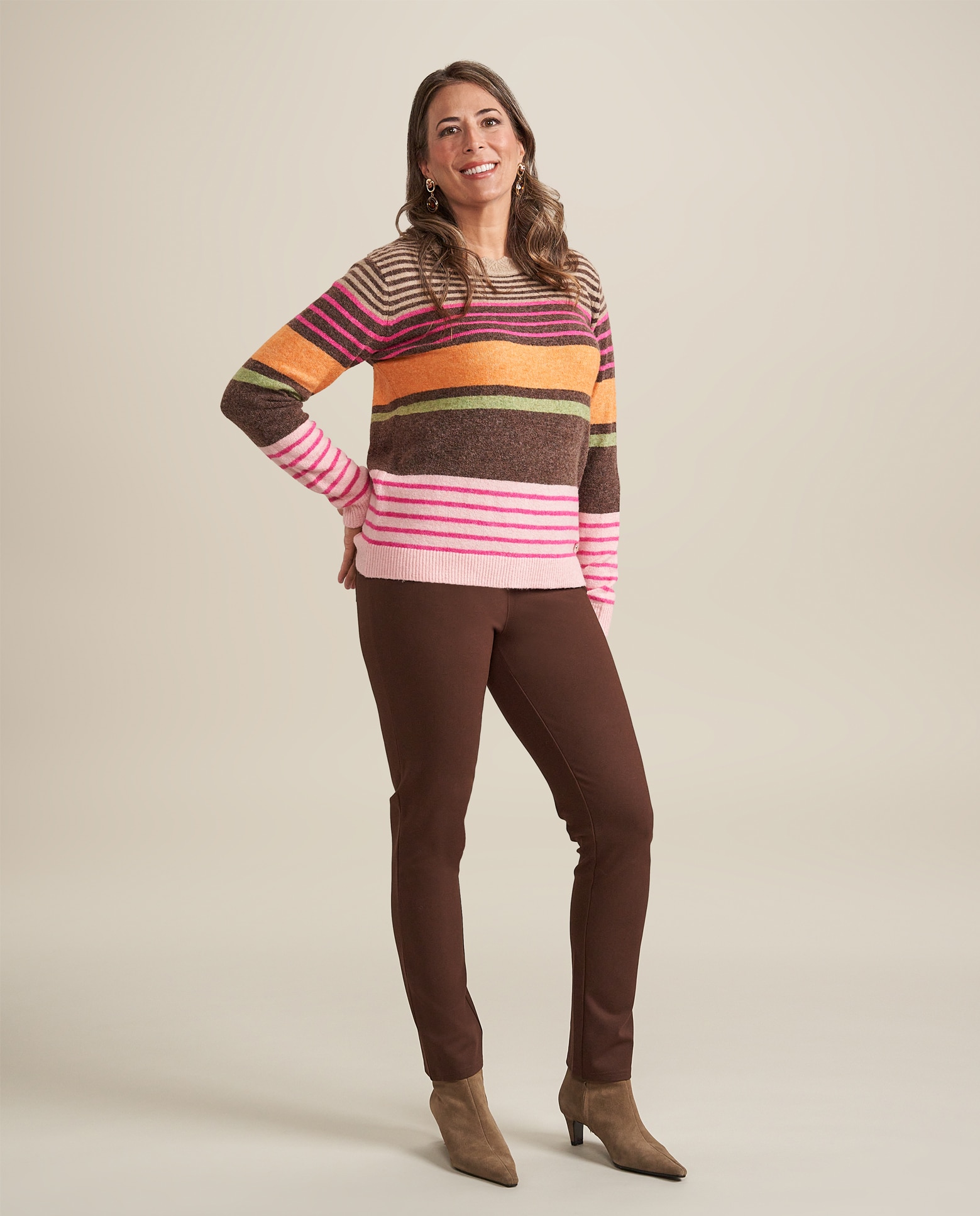 Jersey cuello redondo y rayas - October - Multicolor Multicolor-4