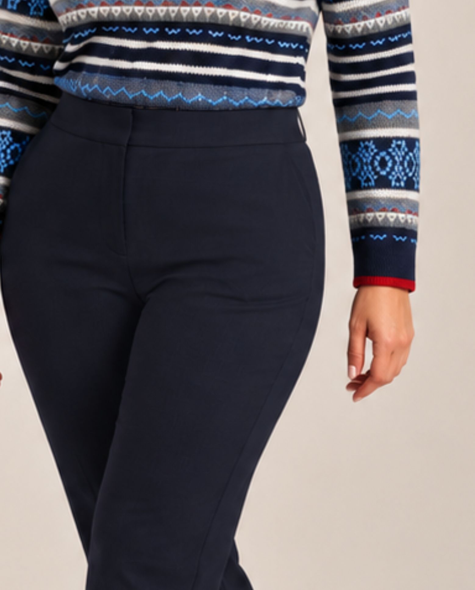 Pantalon recto de vestir - October - Azul Azul-3