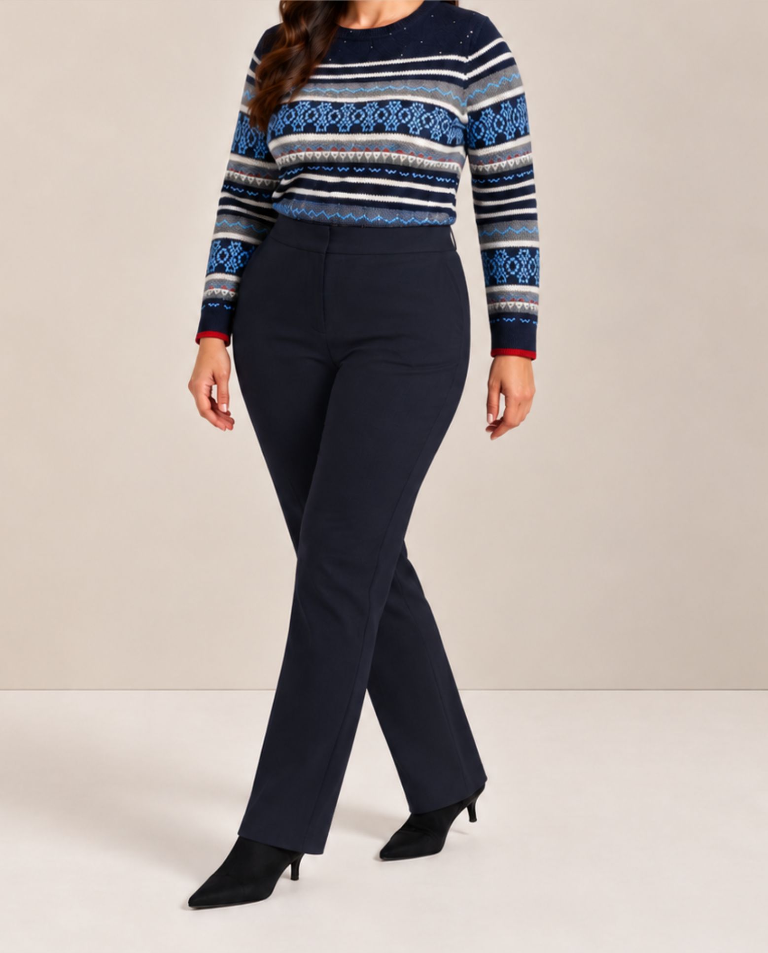 Pantalon recto de vestir - October - Azul Azul-4