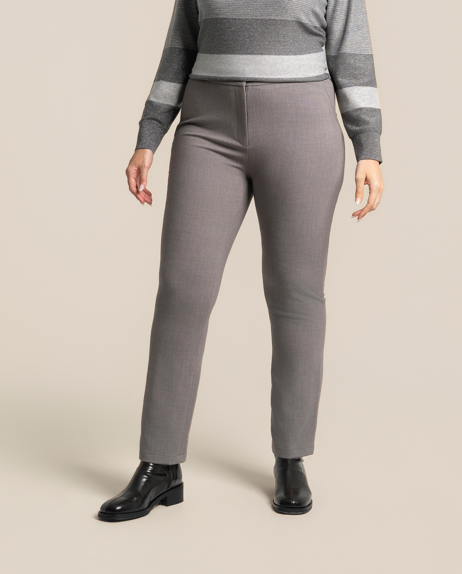 Pantalon recto de vestir - October - Gris ceniza Gris ceniza-4