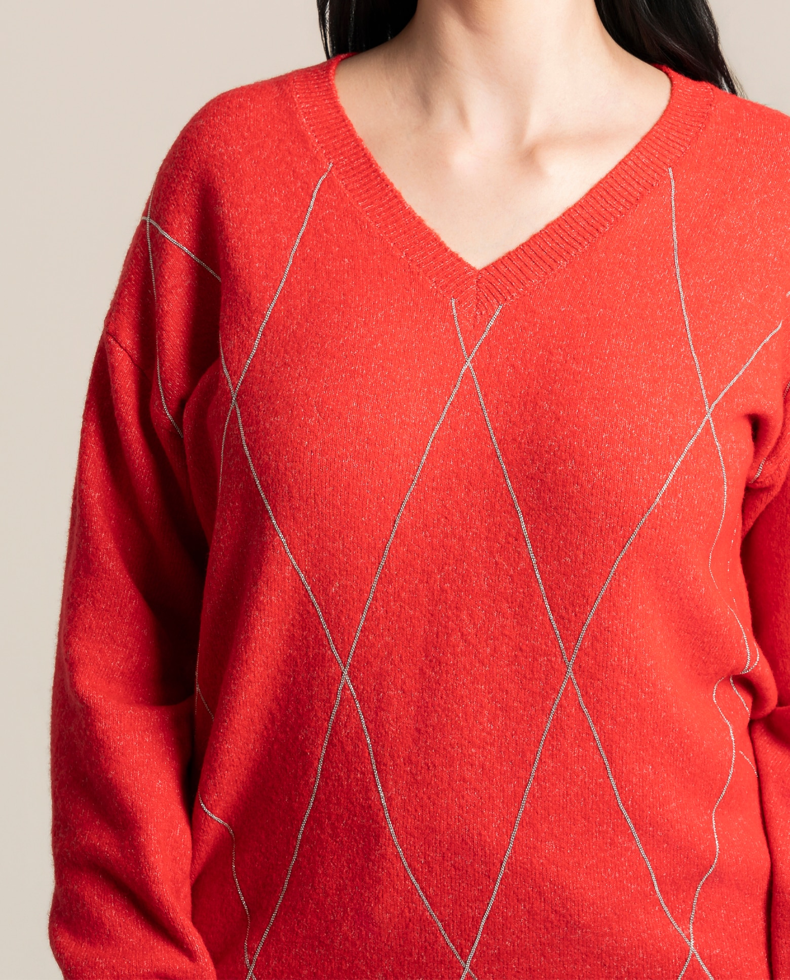 Jersey con rombos de cadena - October - Rojo Rojo-3