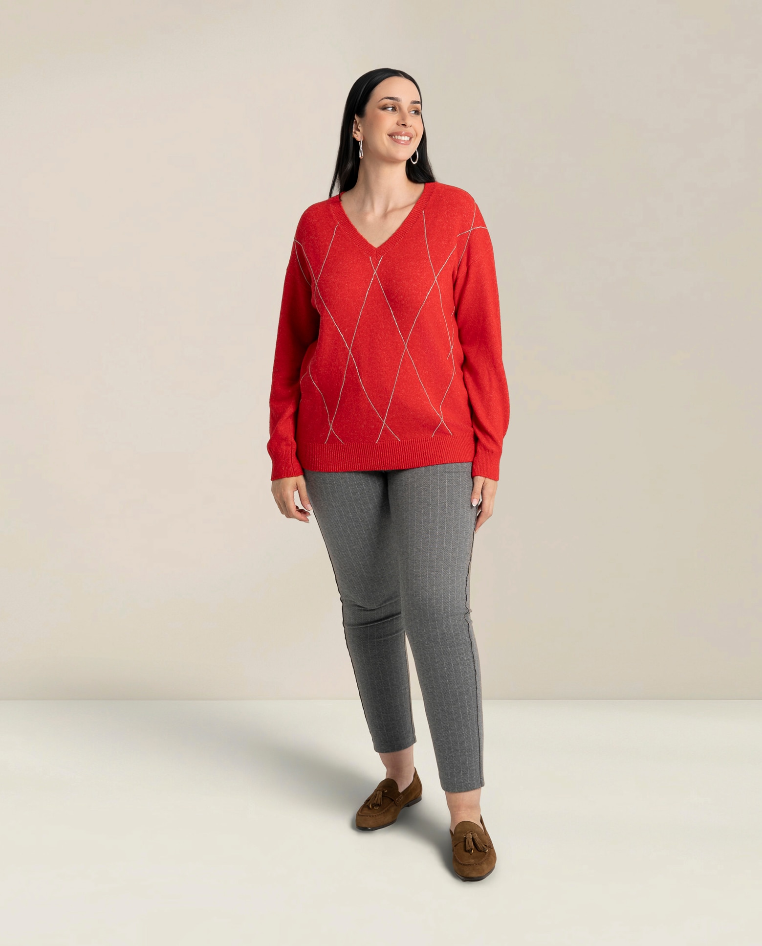 Jersey con rombos de cadena - October - Rojo Rojo-4