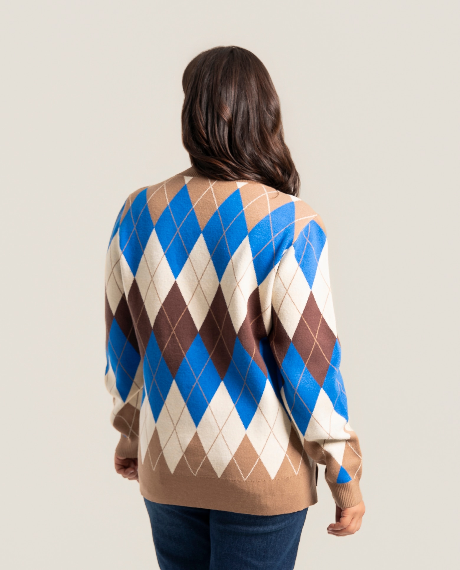 Jersey punto rombos cuello redondo - October - Multicolor Multicolor-2