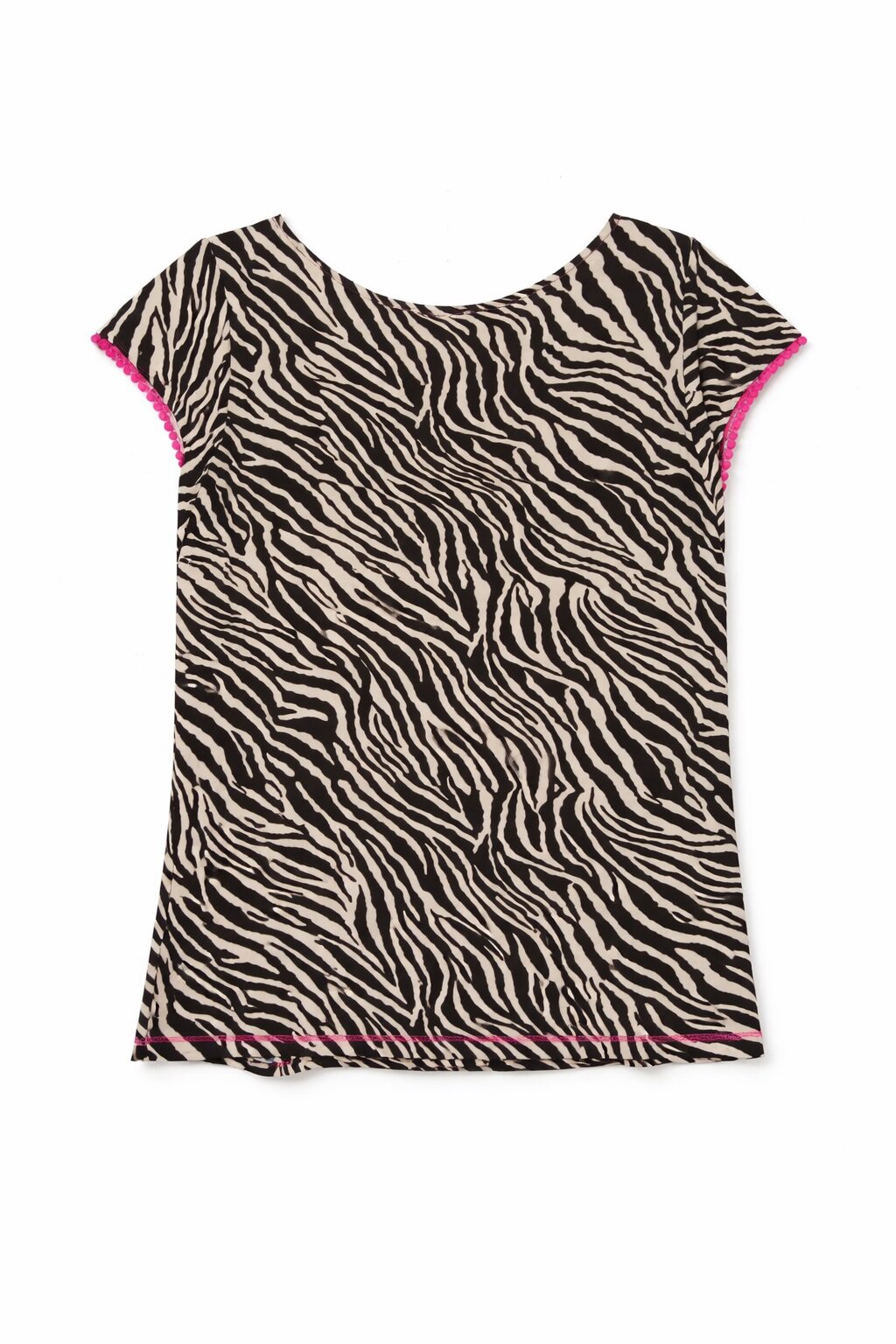 Camiseta estampada cuello redondo. manga corta con detalle. - October - Blanco / Negro Blanco / Negro-5