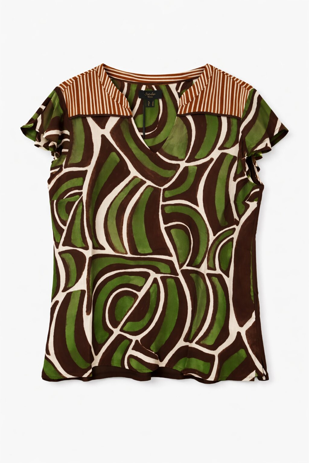 Blusa estampada escote pico - October - Verde Verde-5