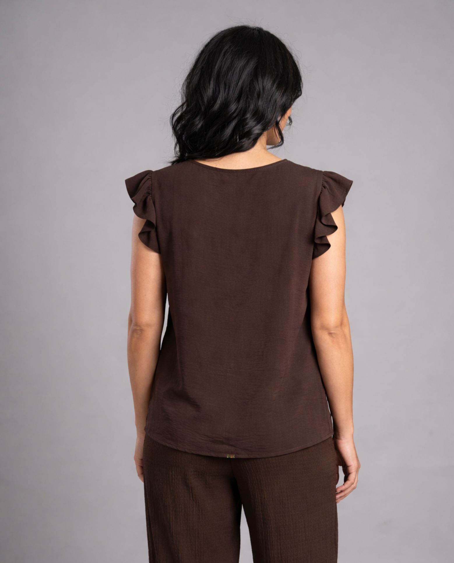 Blusa con posicional puff print - October - Marrón Marrón-2