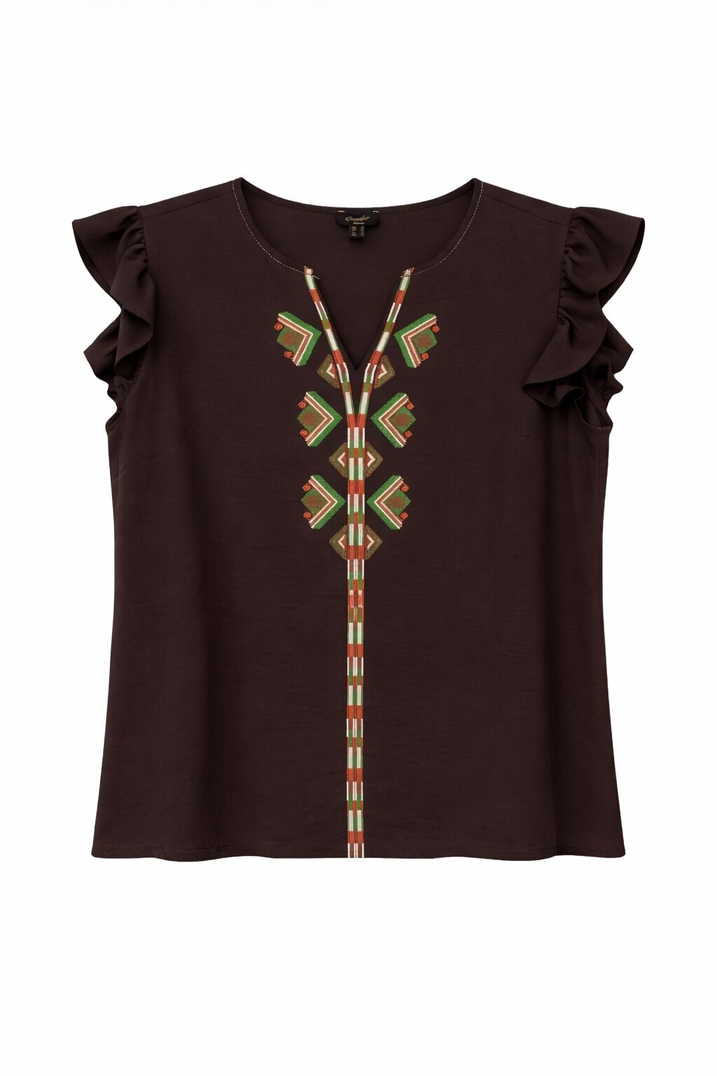 Blusa con posicional puff print - October - Marrón Marrón-5
