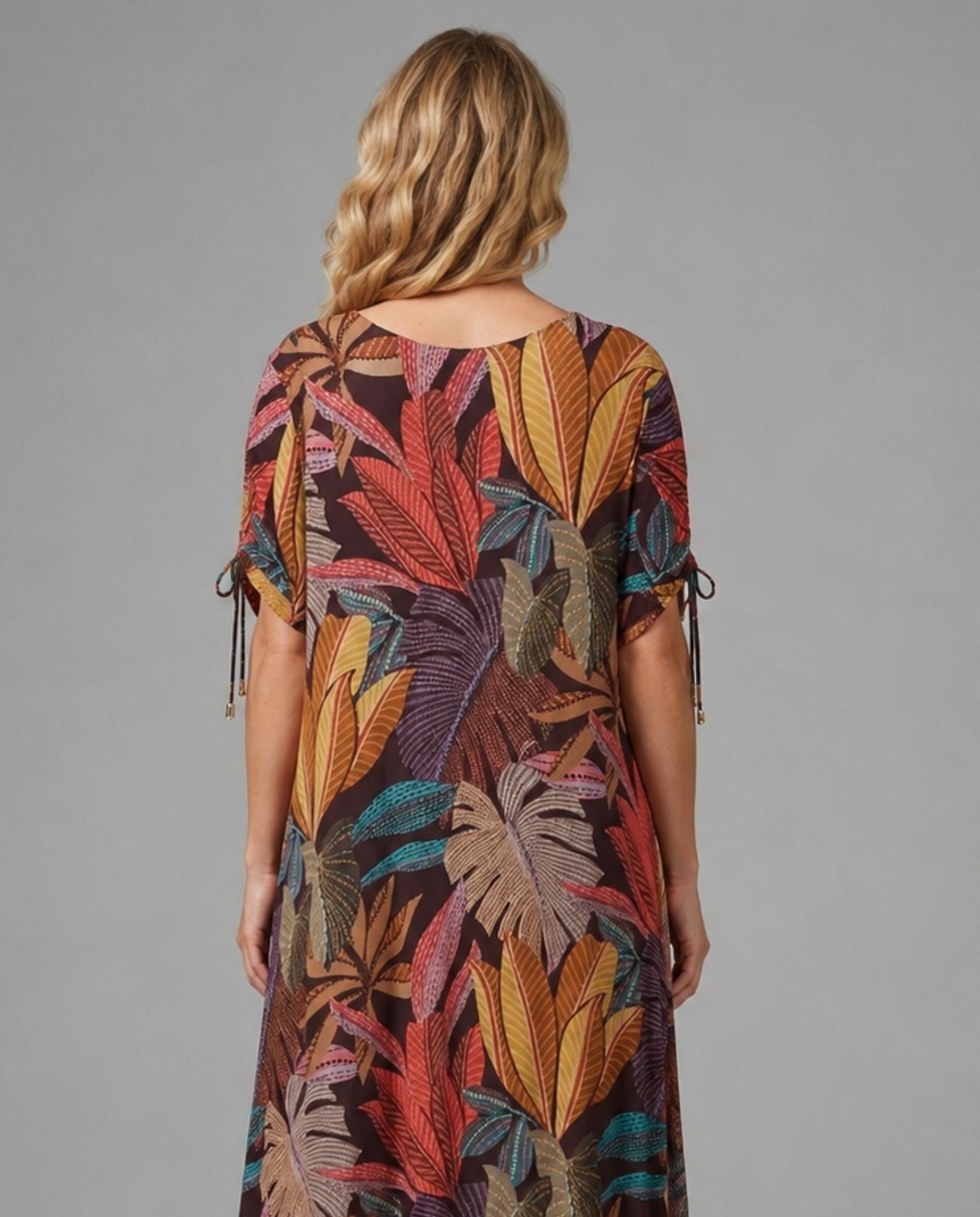 Vestido palmeras con cenefa - October - Multicolor Multicolor-2