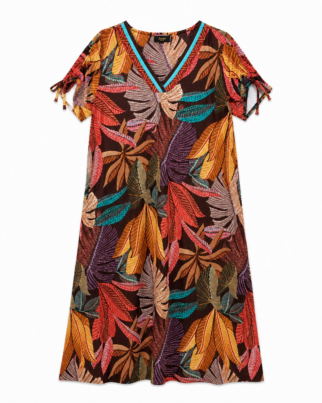 Vestido palmeras con cenefa - October - Multicolor Multicolor-5