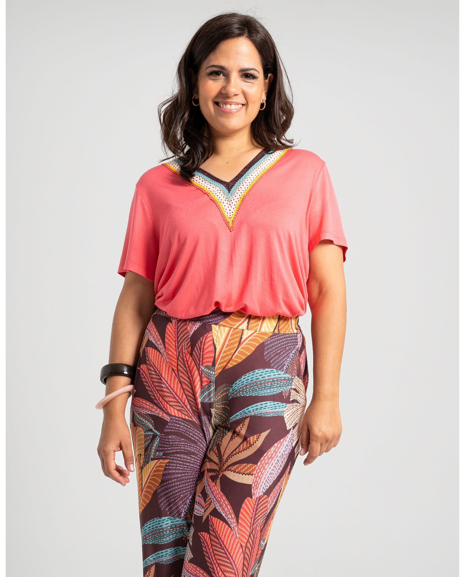 Pantalon estampado tropical - October - Multicolor Multicolor-4