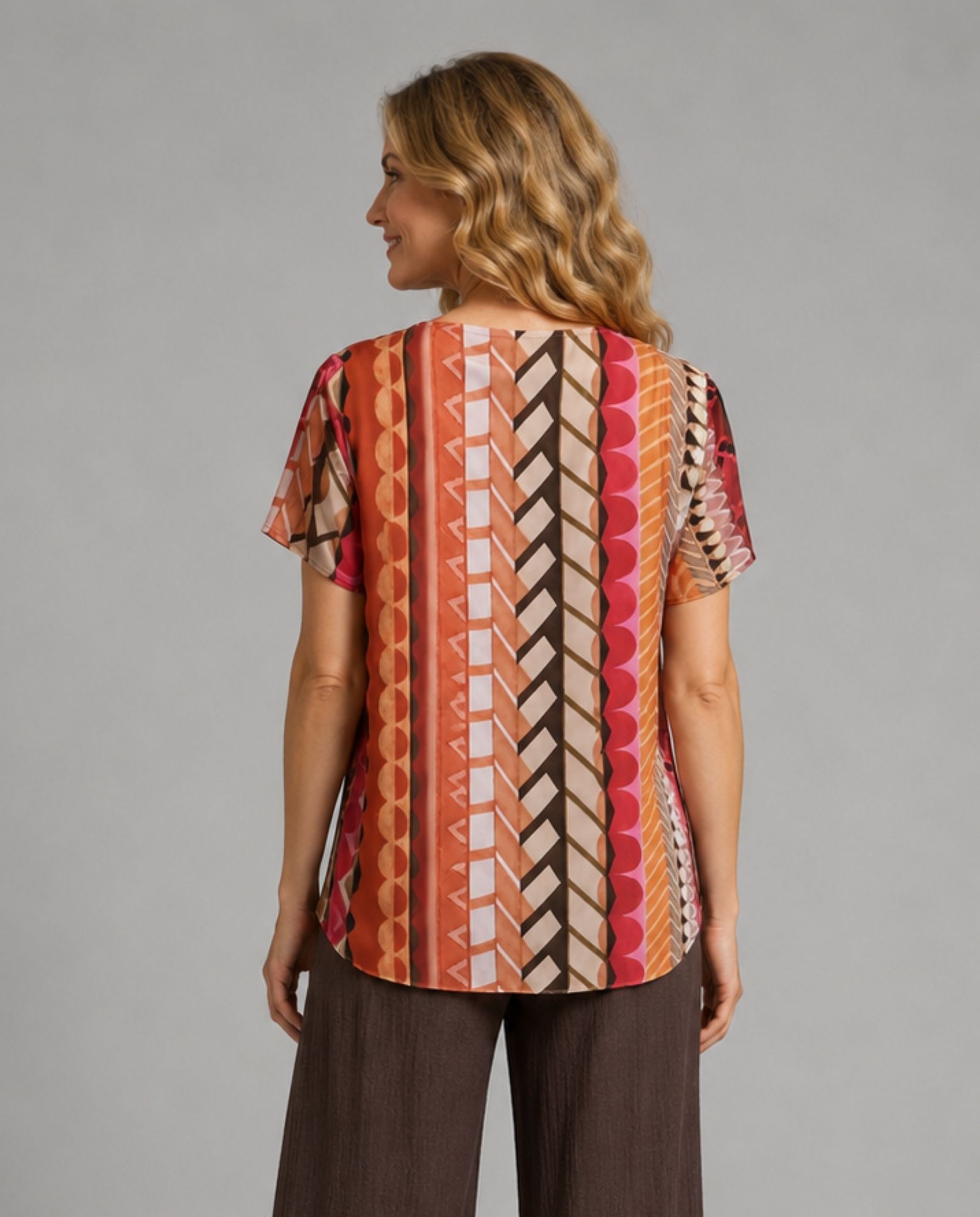 Blusa estampada de manga corta - October - Multicolor Multicolor-2
