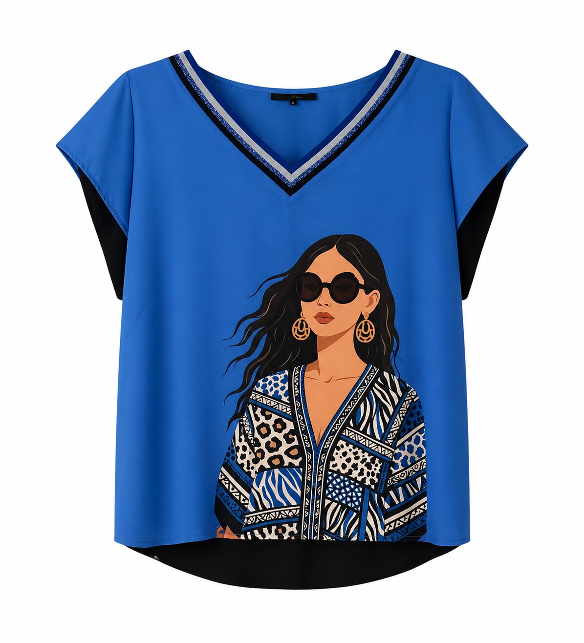 Camiseta estampada chica - October - Azul Cobalto Azul Cobalto-5