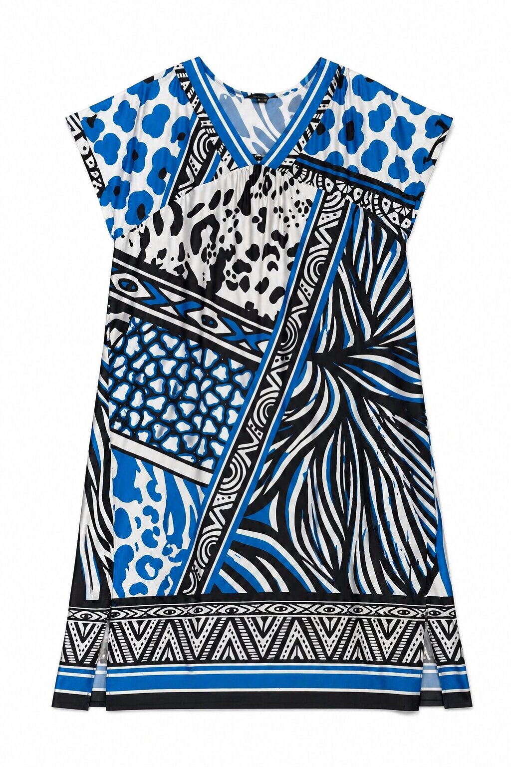 Vestido print animal con cenefa - October - Azul Azul-5