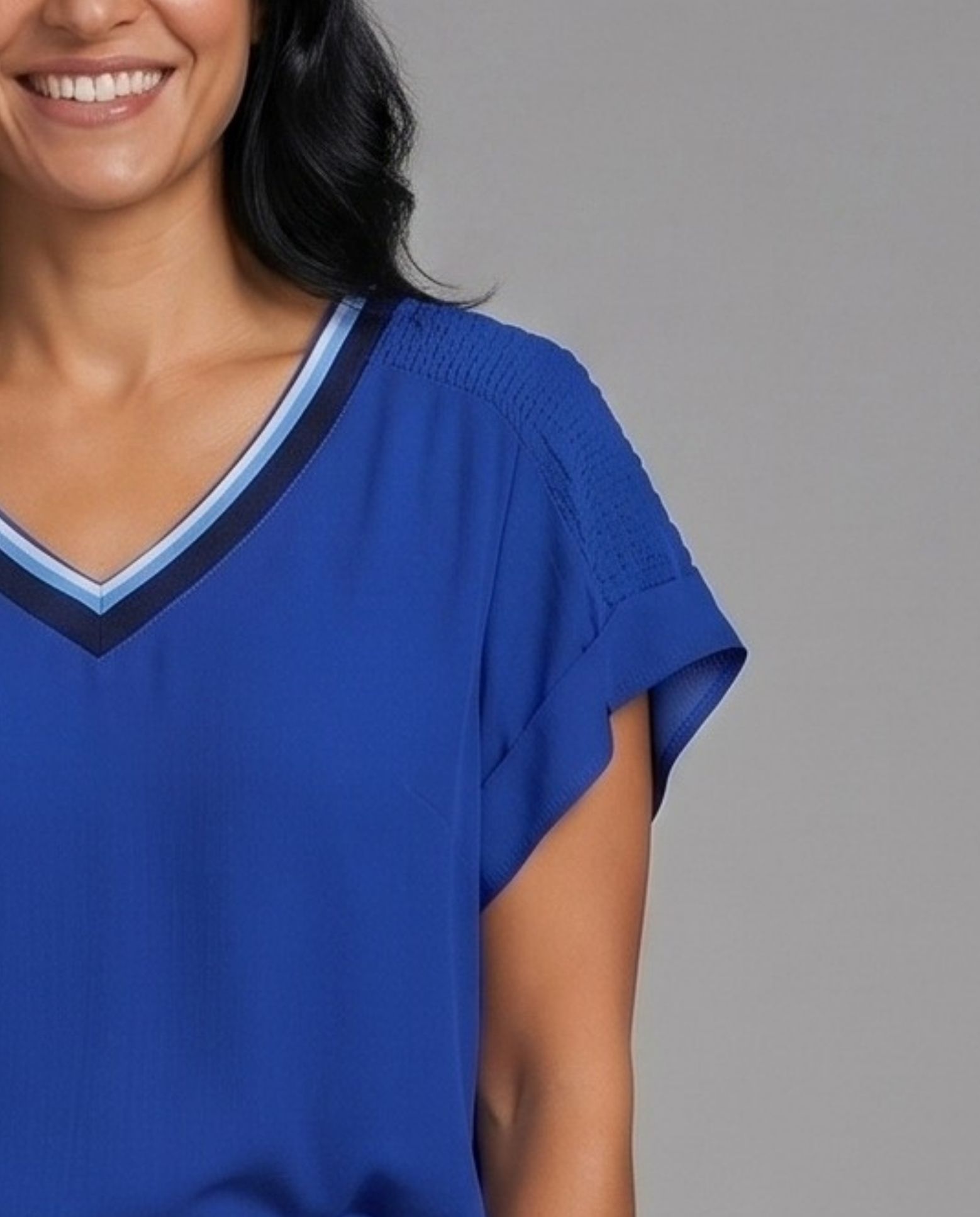 Camiseta con detalle en hombro - October - Azul Cobalto Azul Cobalto-3