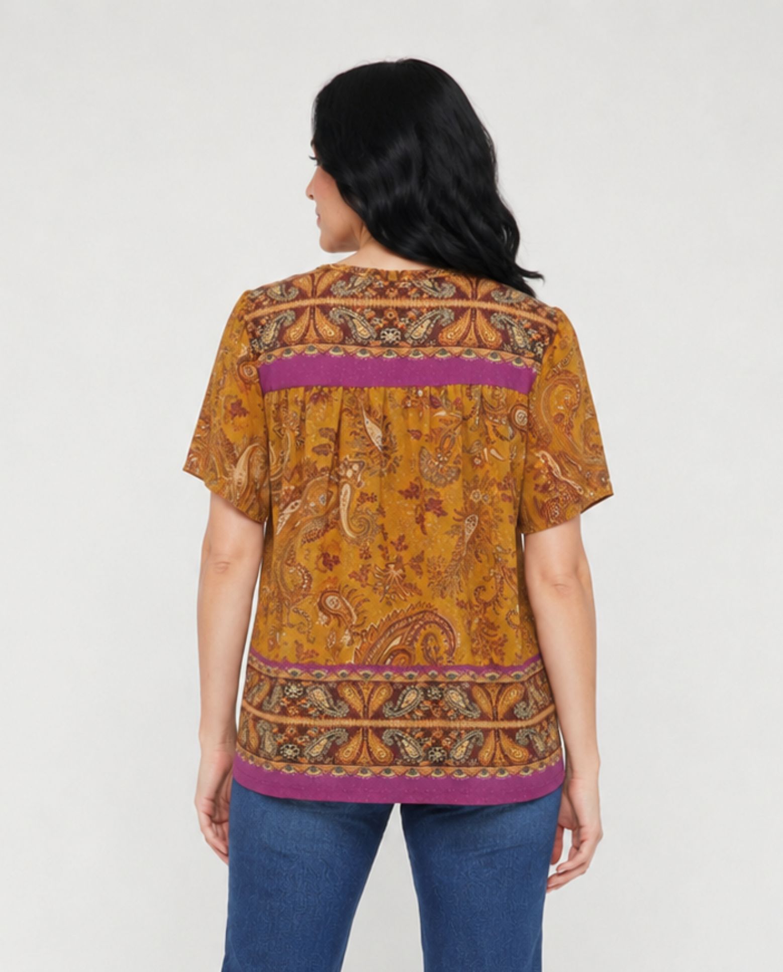 Blusa estampada con cuello anudado - October - Multicolor Multicolor-2