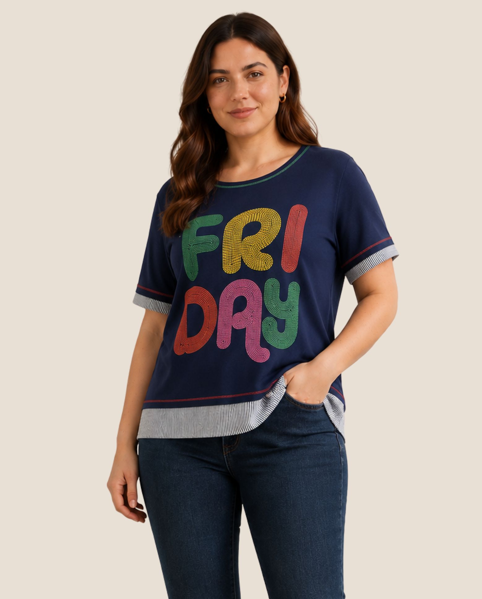 Camiseta estampado posicional - October - Kaki Kaki-1