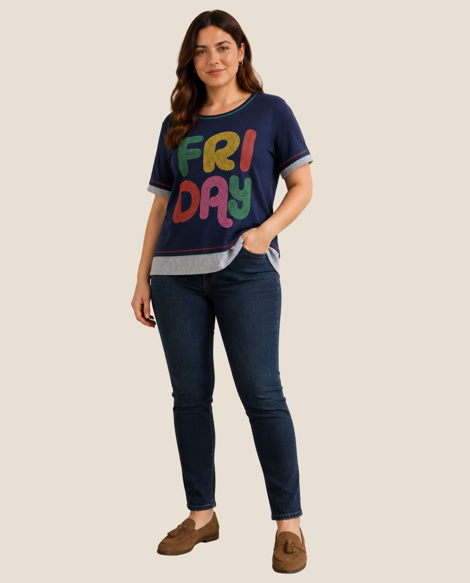 Camiseta estampado posicional - October - Kaki Kaki-4