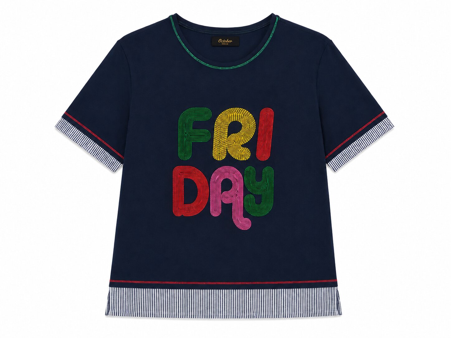 Camiseta estampado posicional - October - Kaki Kaki-5