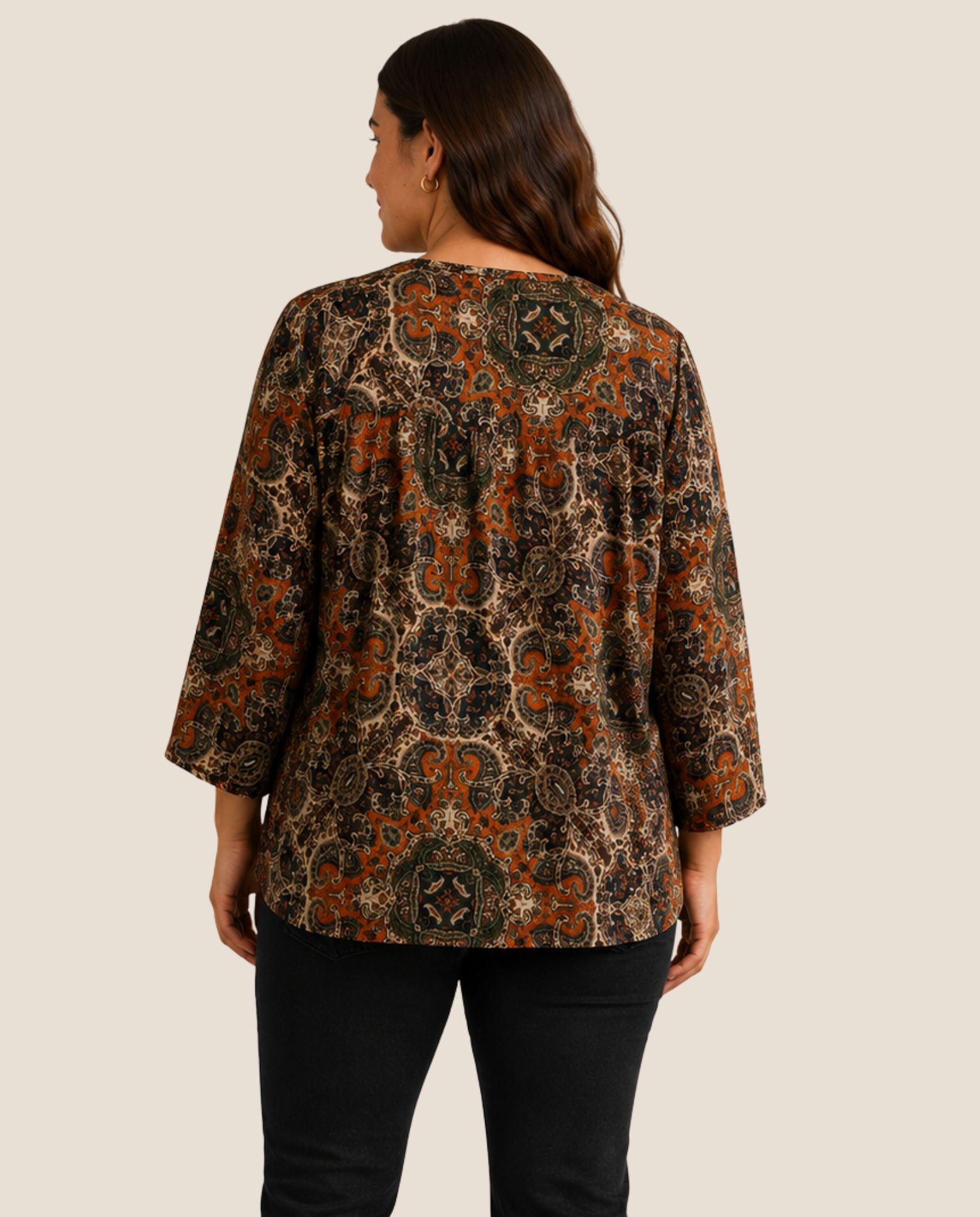 Blusa estampada con cordon ajustable - October - Multicolor Multicolor-2