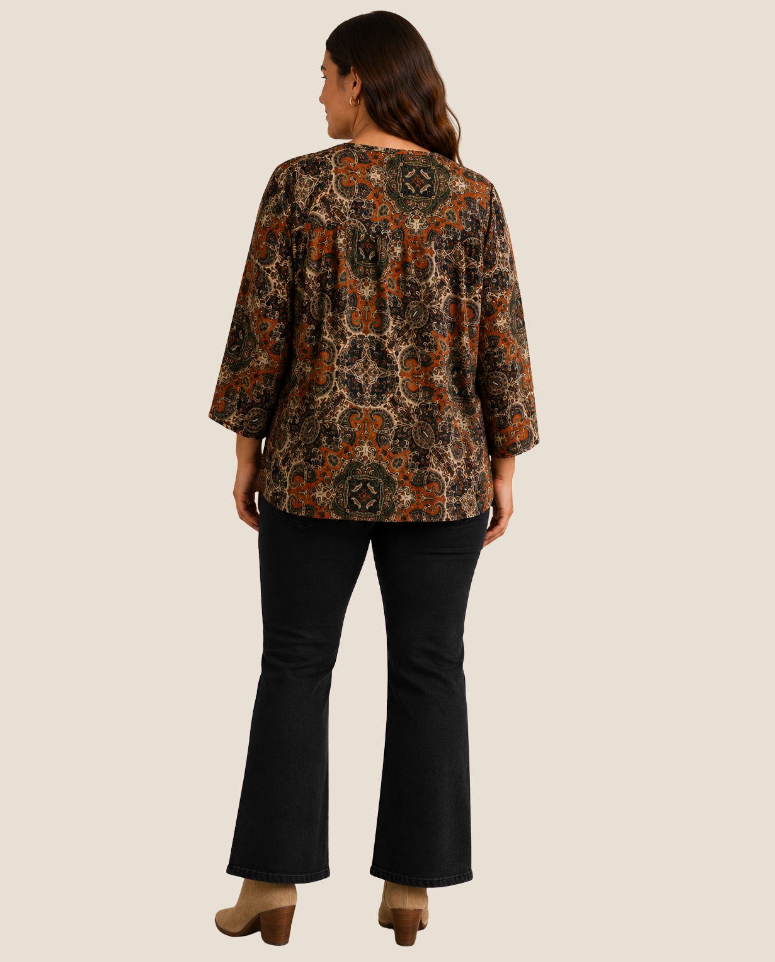 Blusa estampada con cordon ajustable - October - Multicolor Multicolor-5