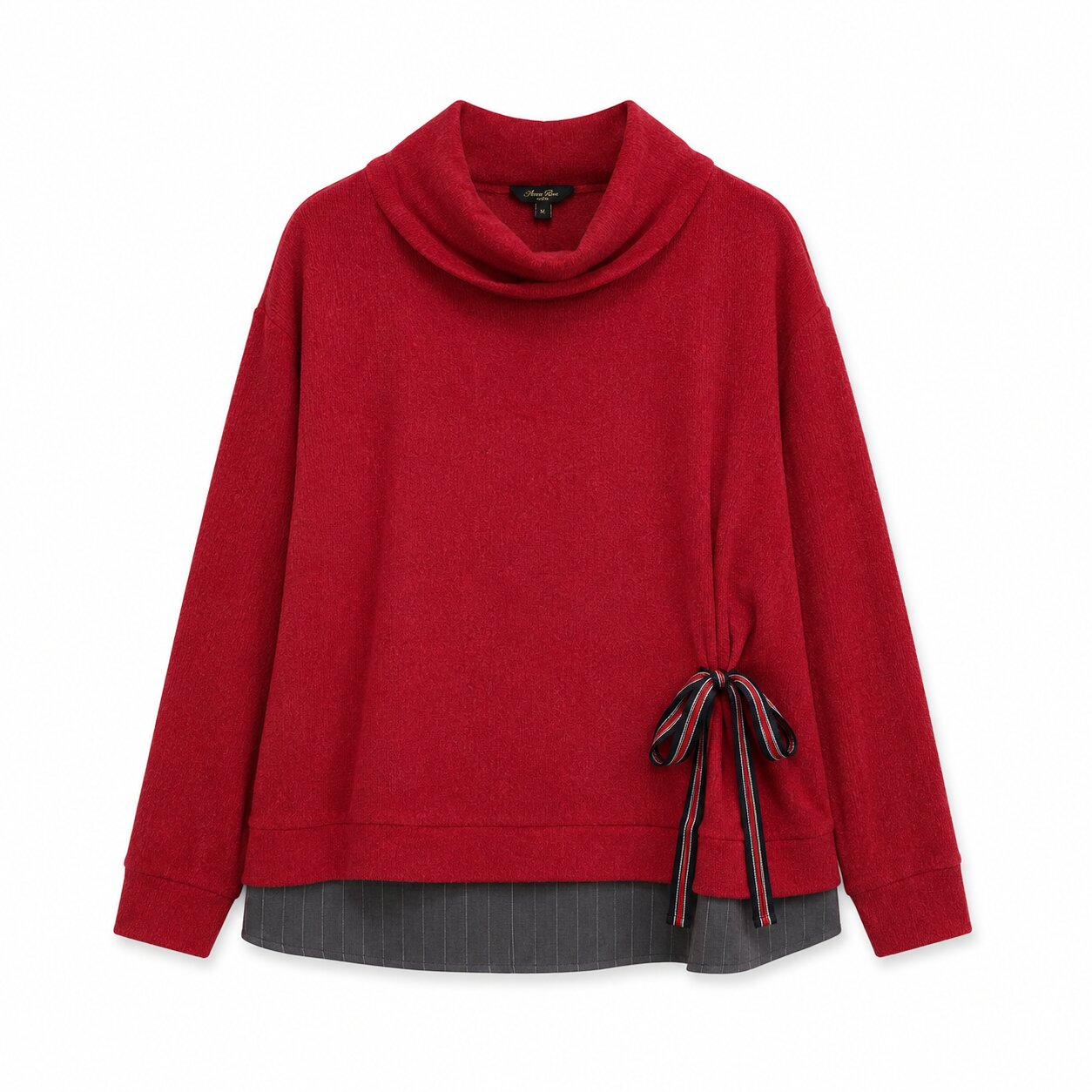 Jersey cuello buche con faldon - October - Rojo Rojo-5